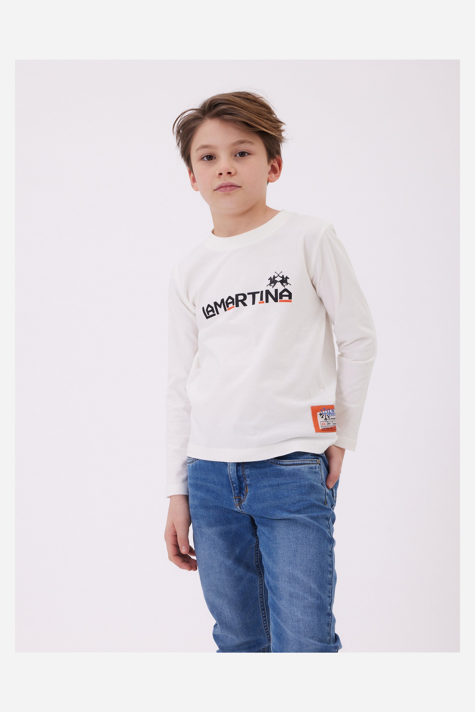 Boys' long-sleeved cotton T-shirt