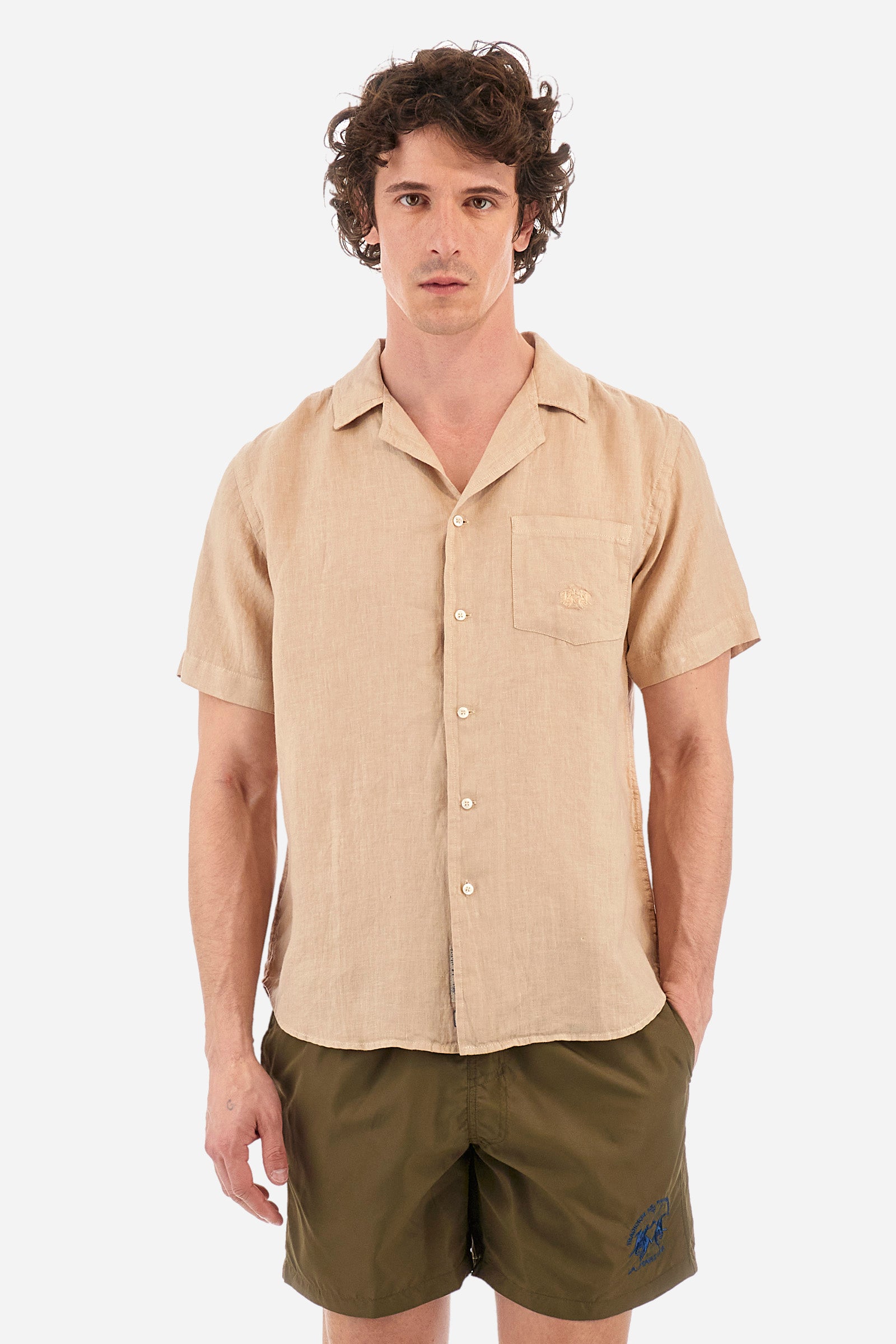 Camisa de lino de manga corta - Varoun