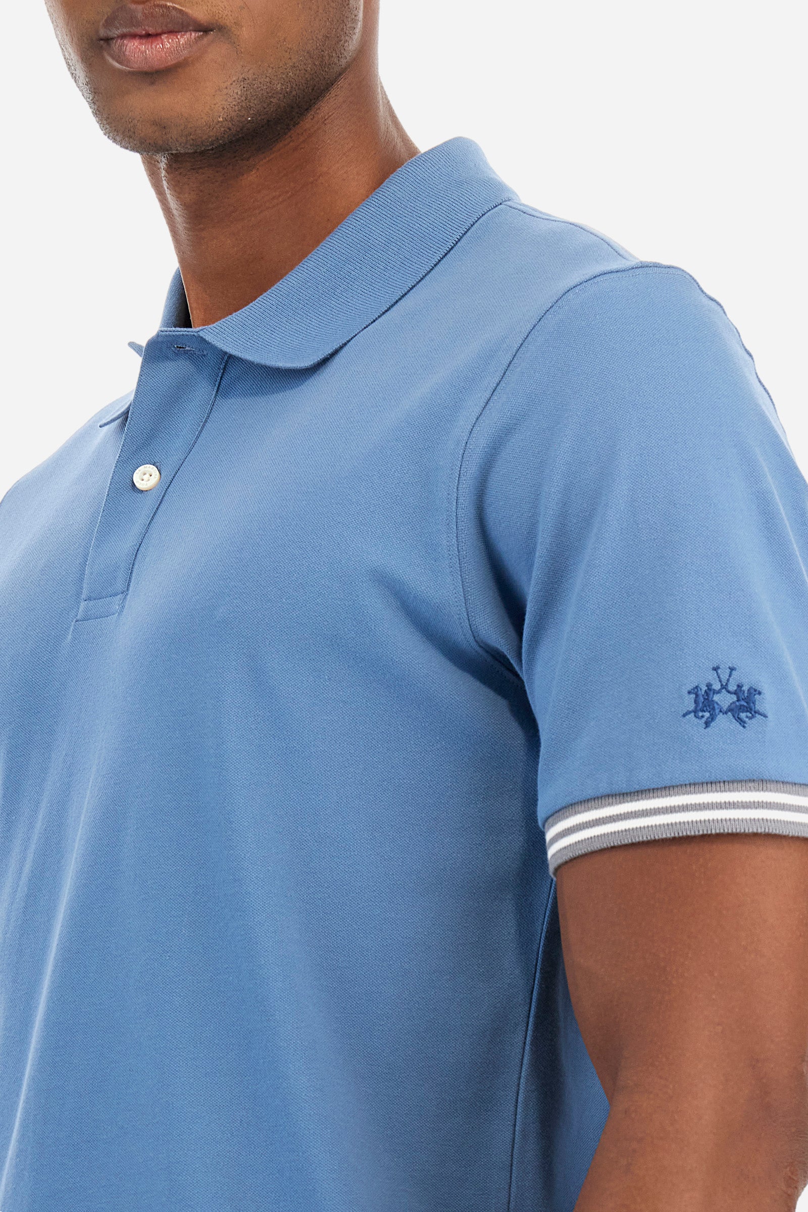 Regular fit polo shirt in stretch cotton - Zaccary