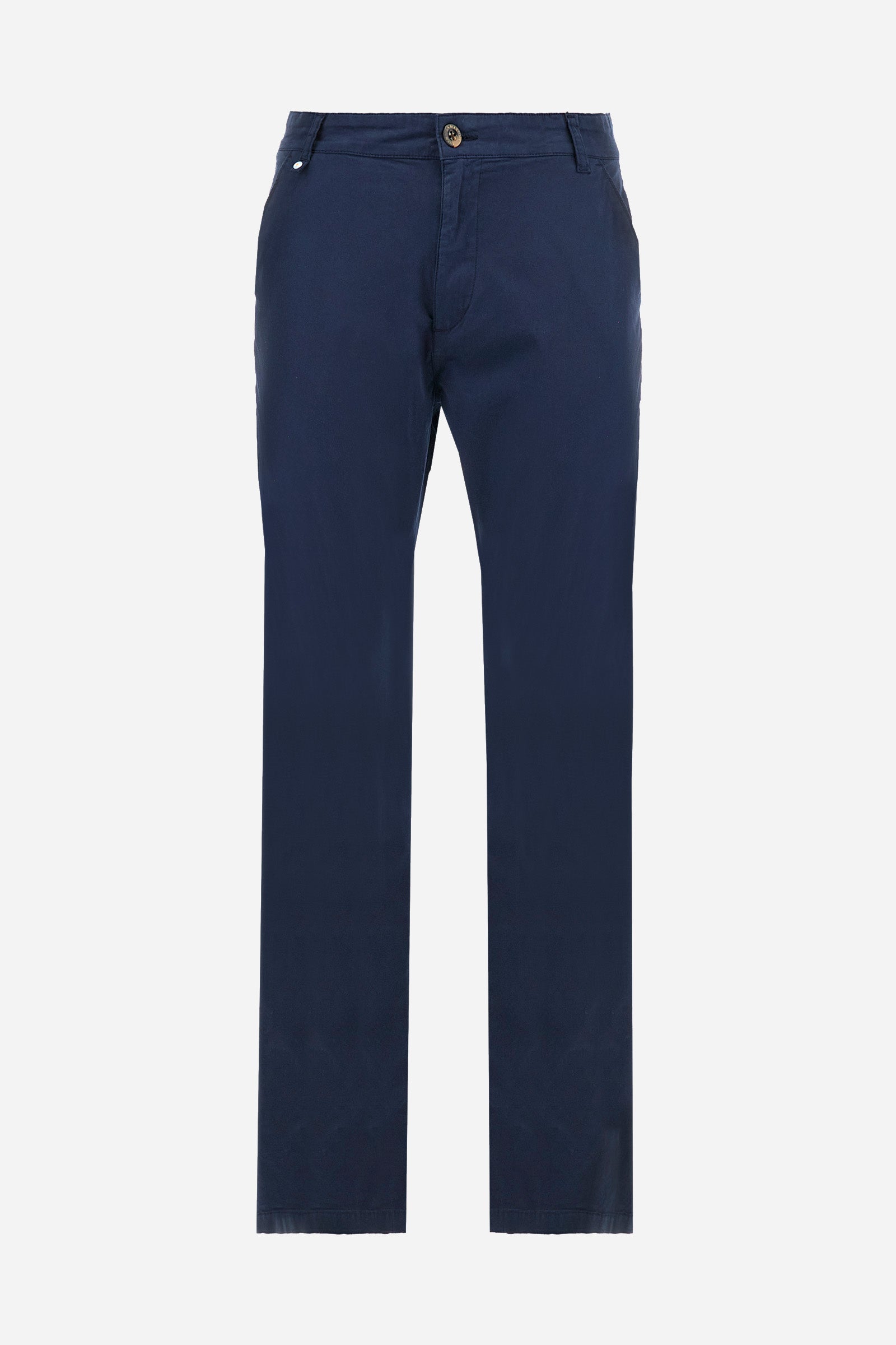 Regular-fit elasticated cotton chino trousers - Siard