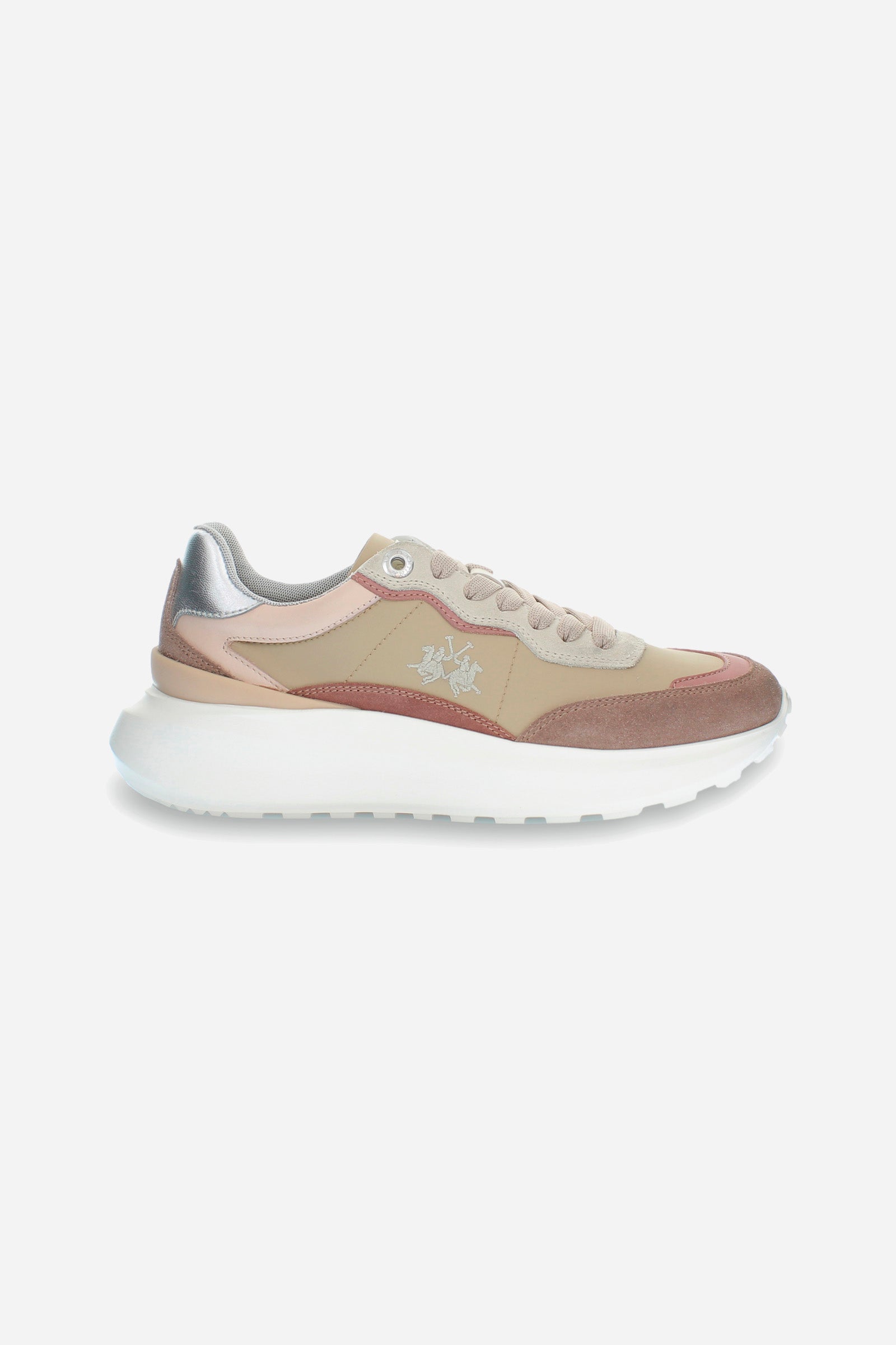 Women's trainer in suede and fabric