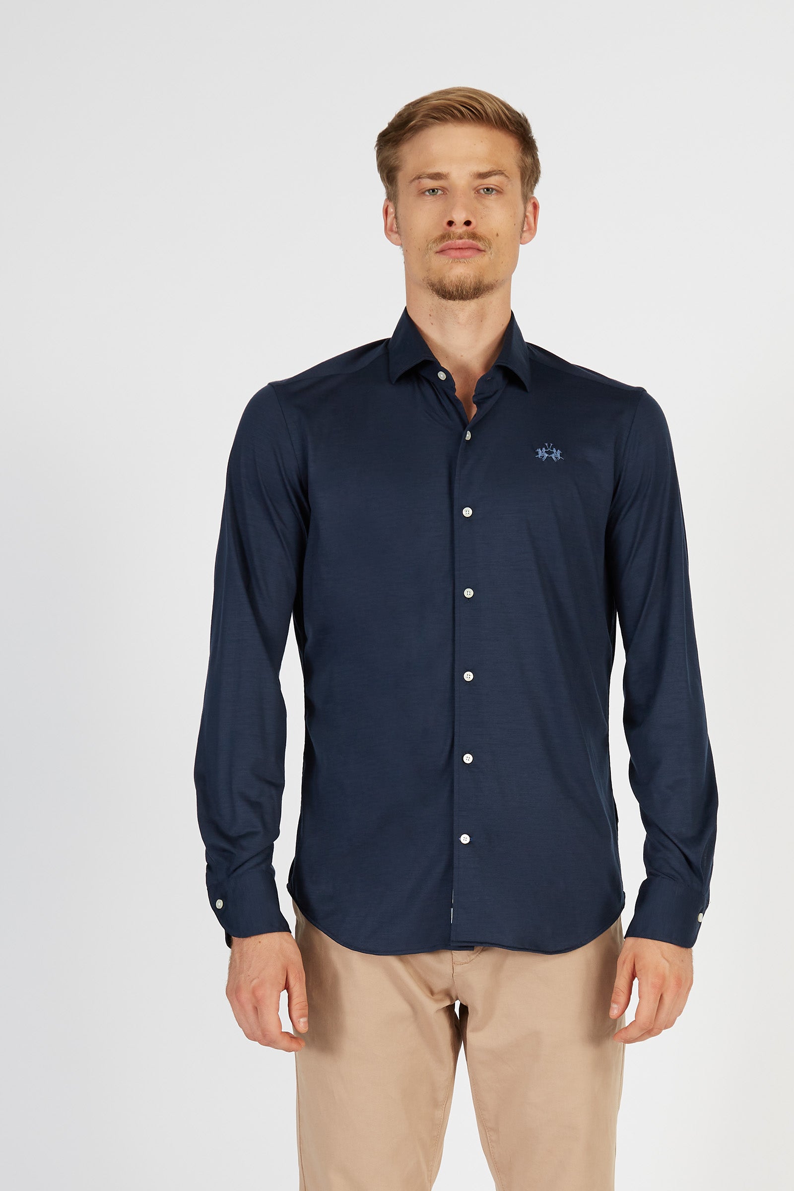 Men’s Blue Ribbon regular fit long sleeve virgin wool shirt