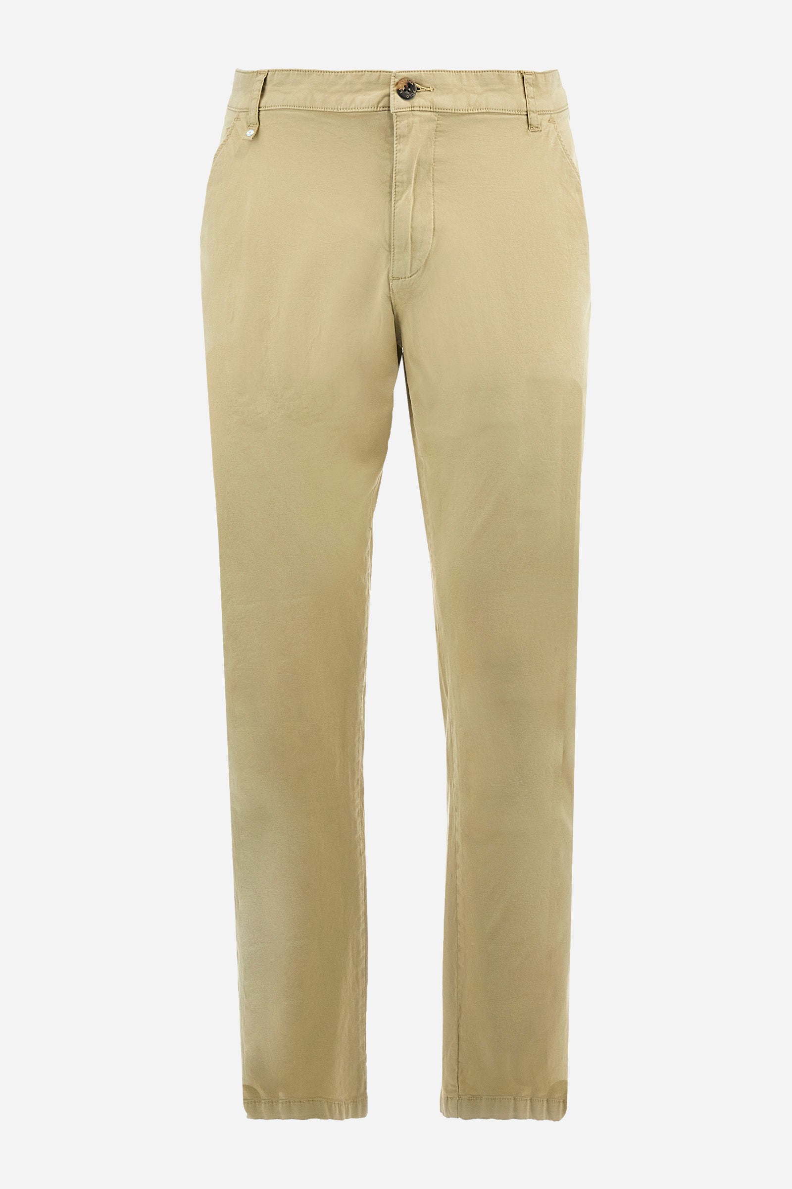 Regular-fit elasticated cotton chino trousers - Siard