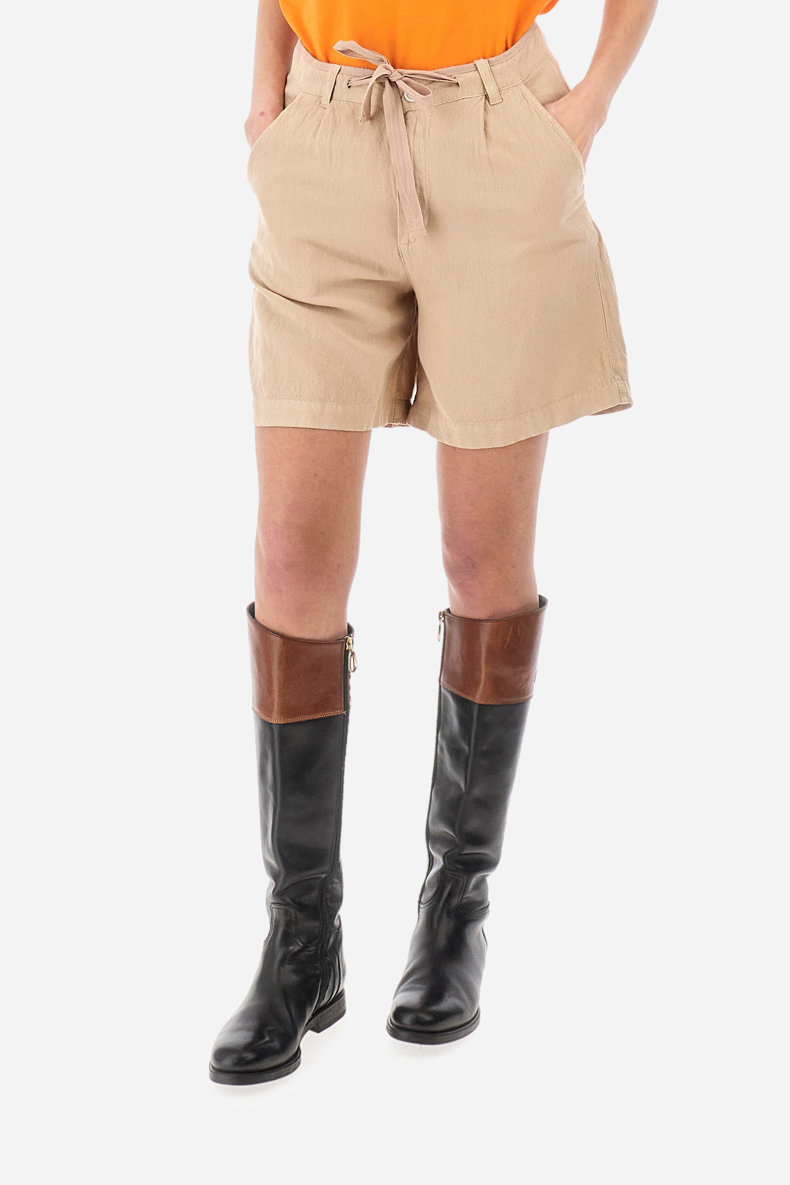 Regular-fit Bermuda shorts in a linen blend - Yasmean