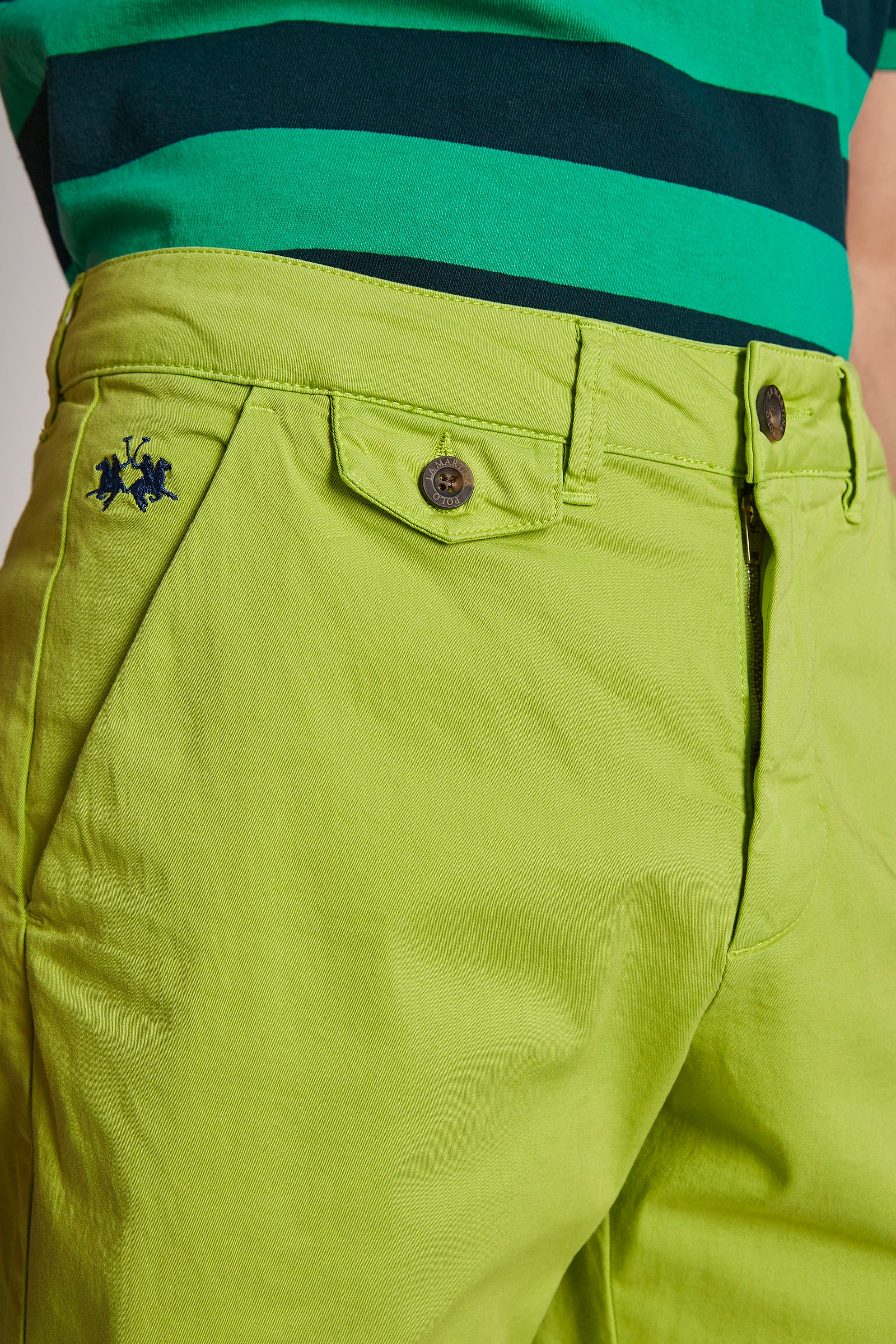 Men's slim-fit cotton Bermuda shorts