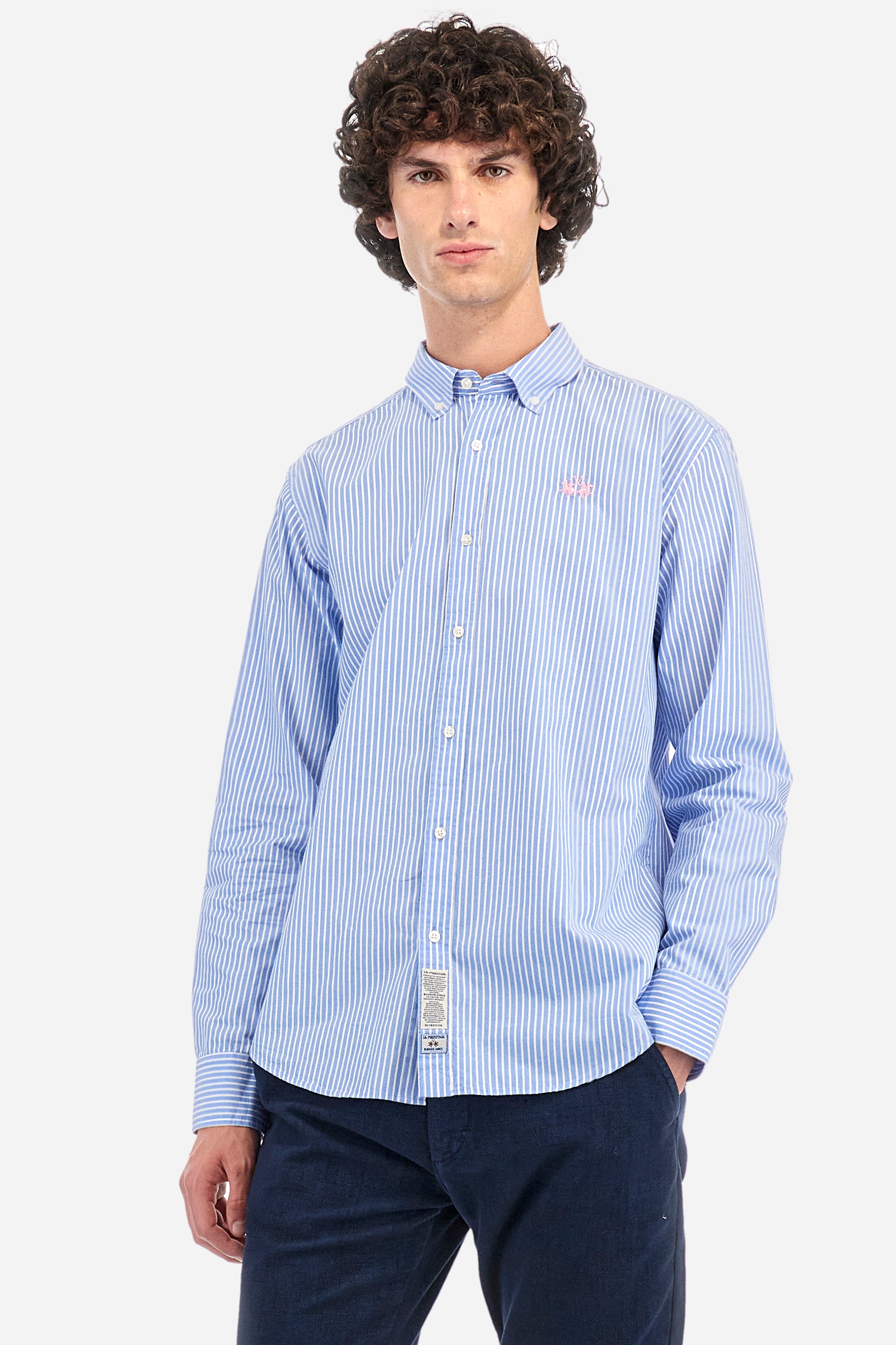 Camicia a righe regular fit in cotone - Rodolfo