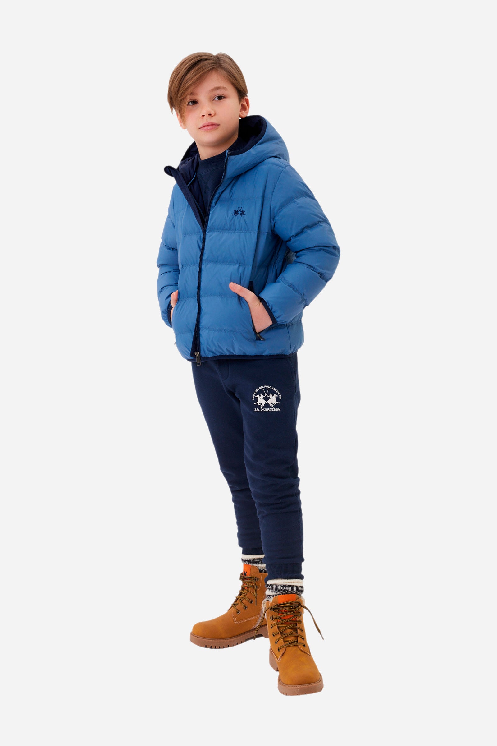 Girl's quilted bomber jacket with hood