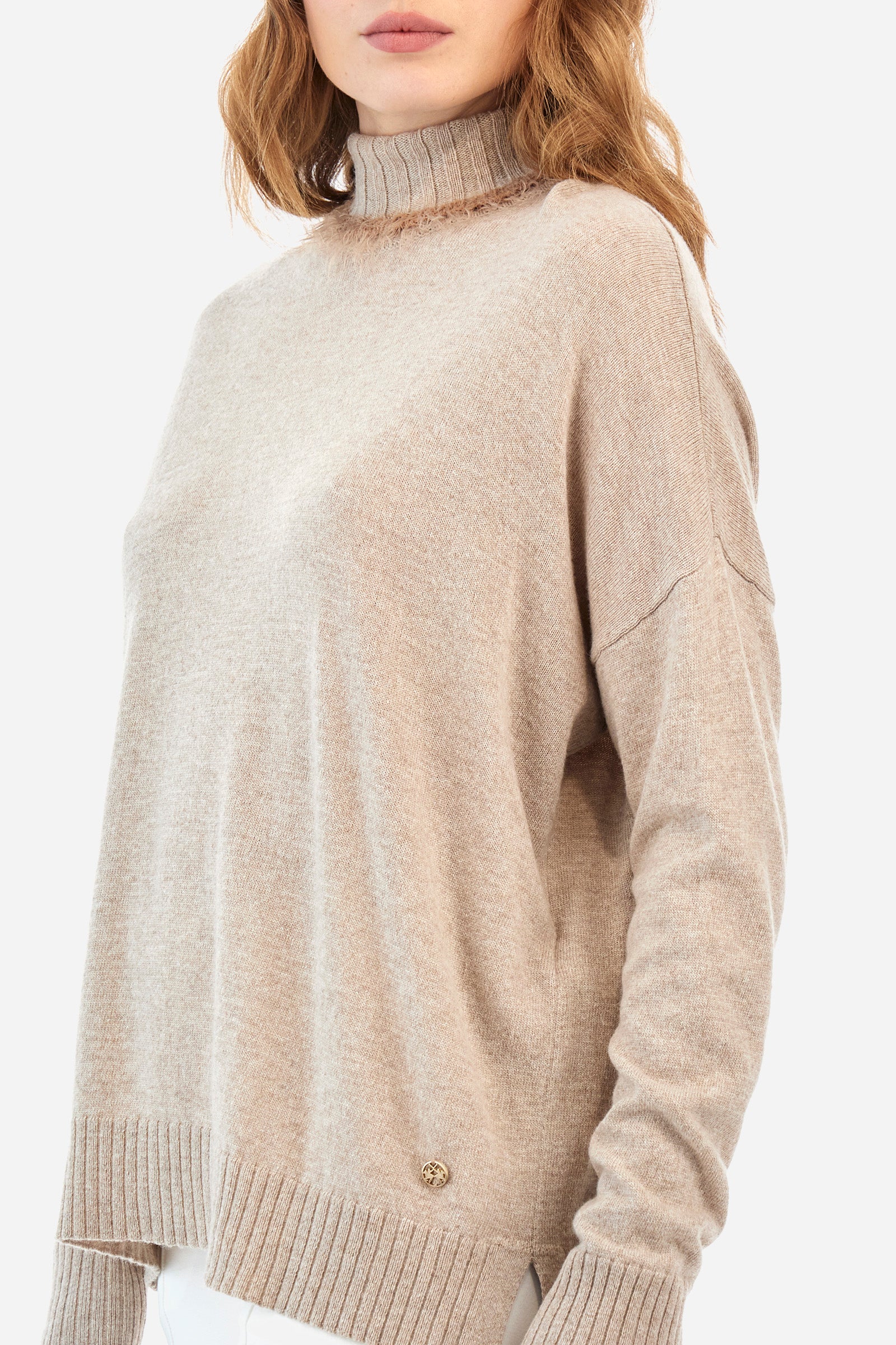 Pullover regular fit in misto lana - Zelene