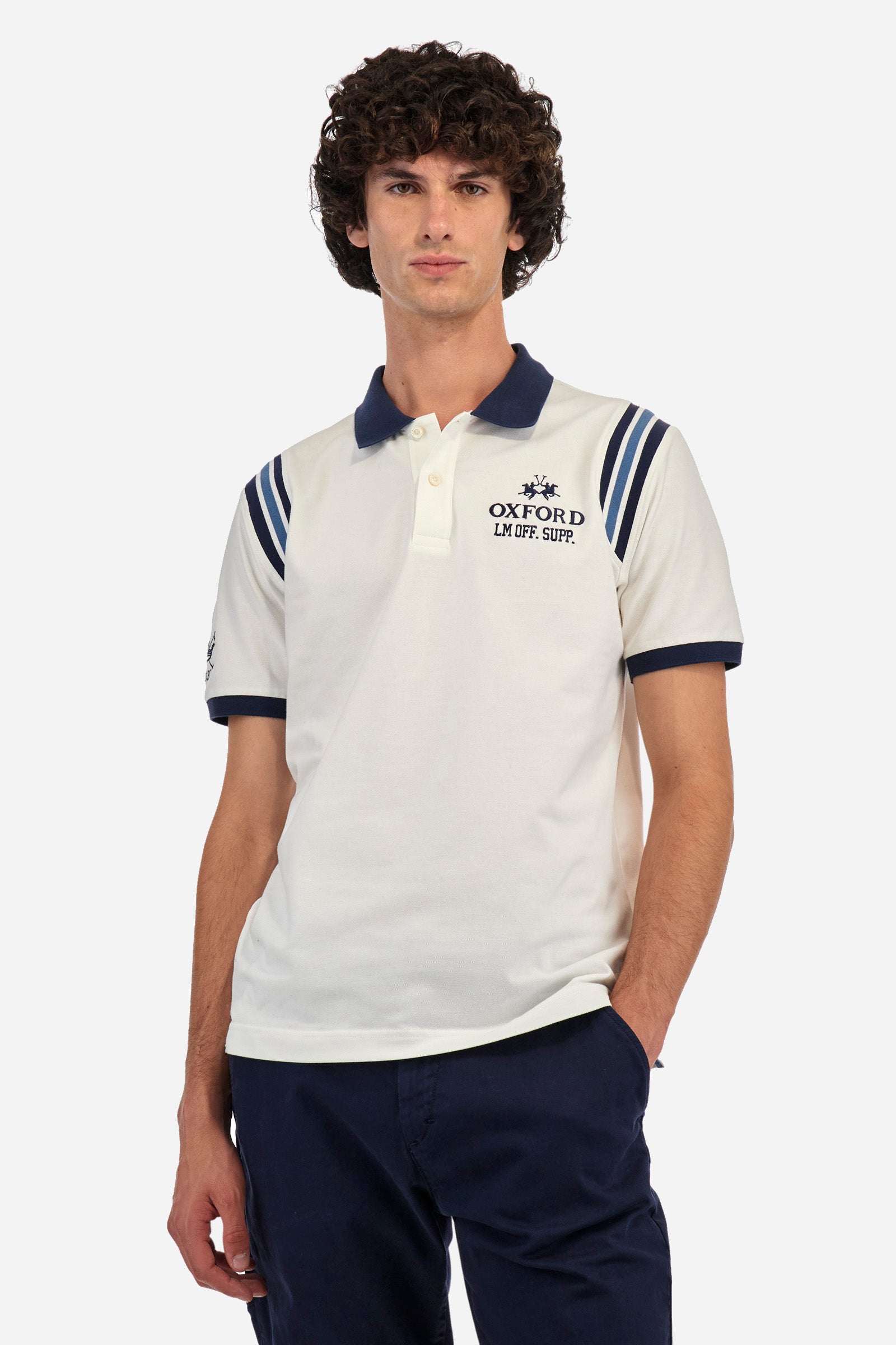 Regular fit polo shirt in stretch cotton - Zaccheus