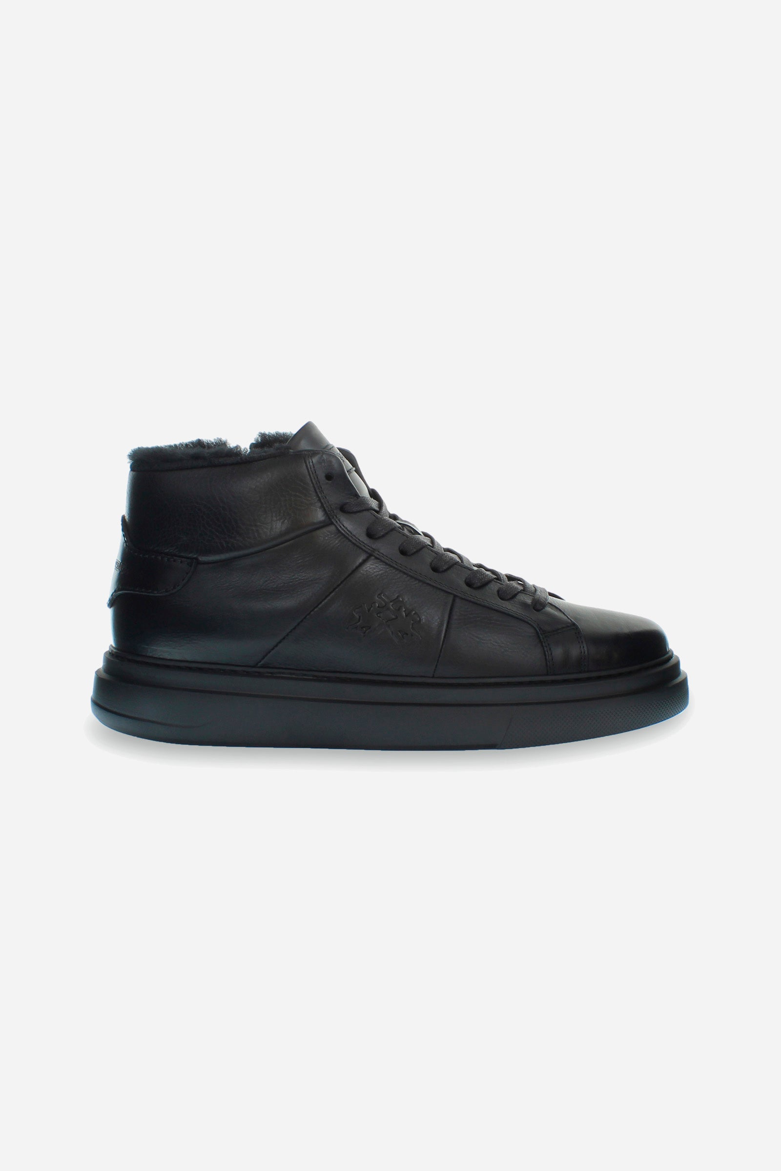 Men's high trainer in leather