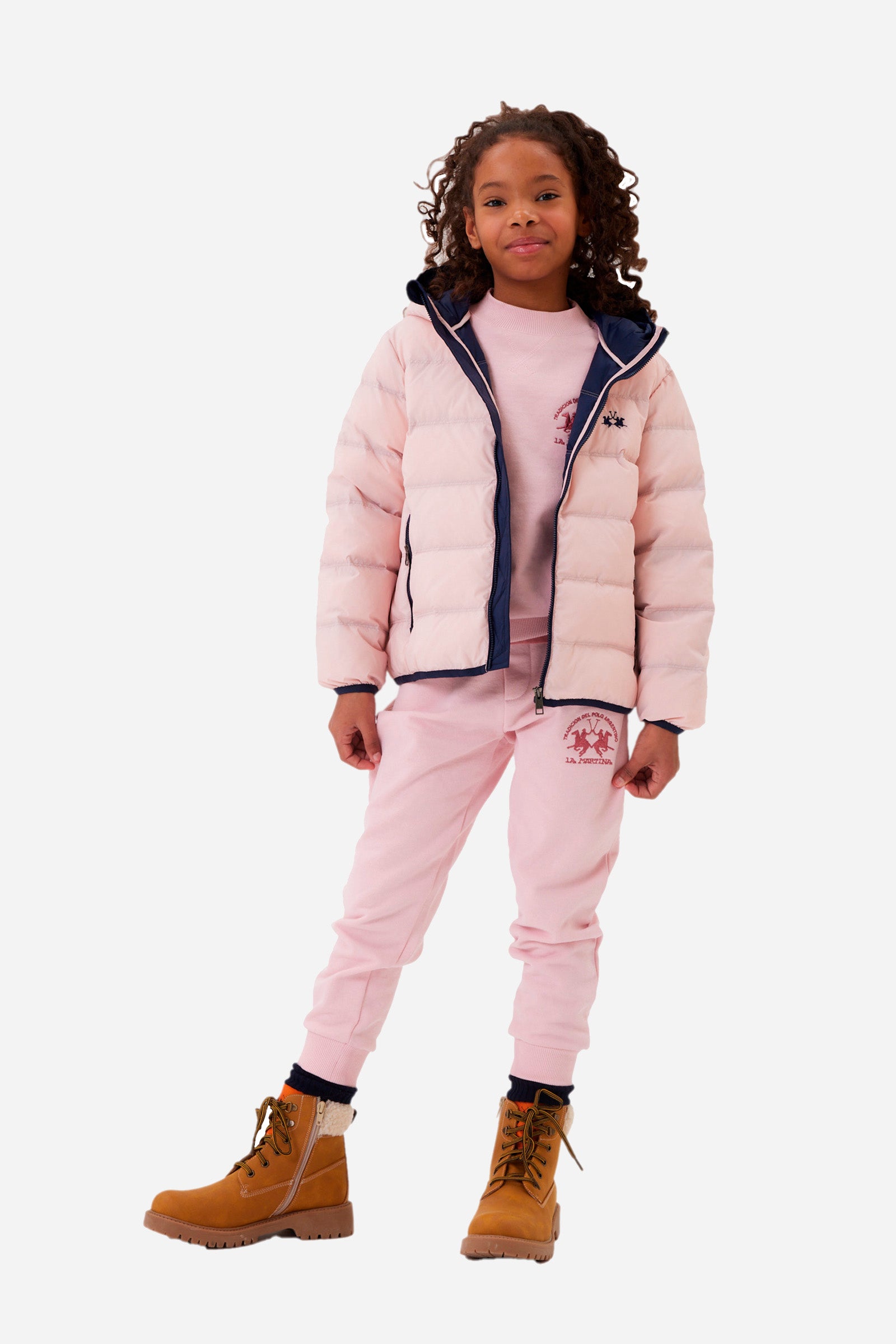 Girl's quilted bomber jacket with hood