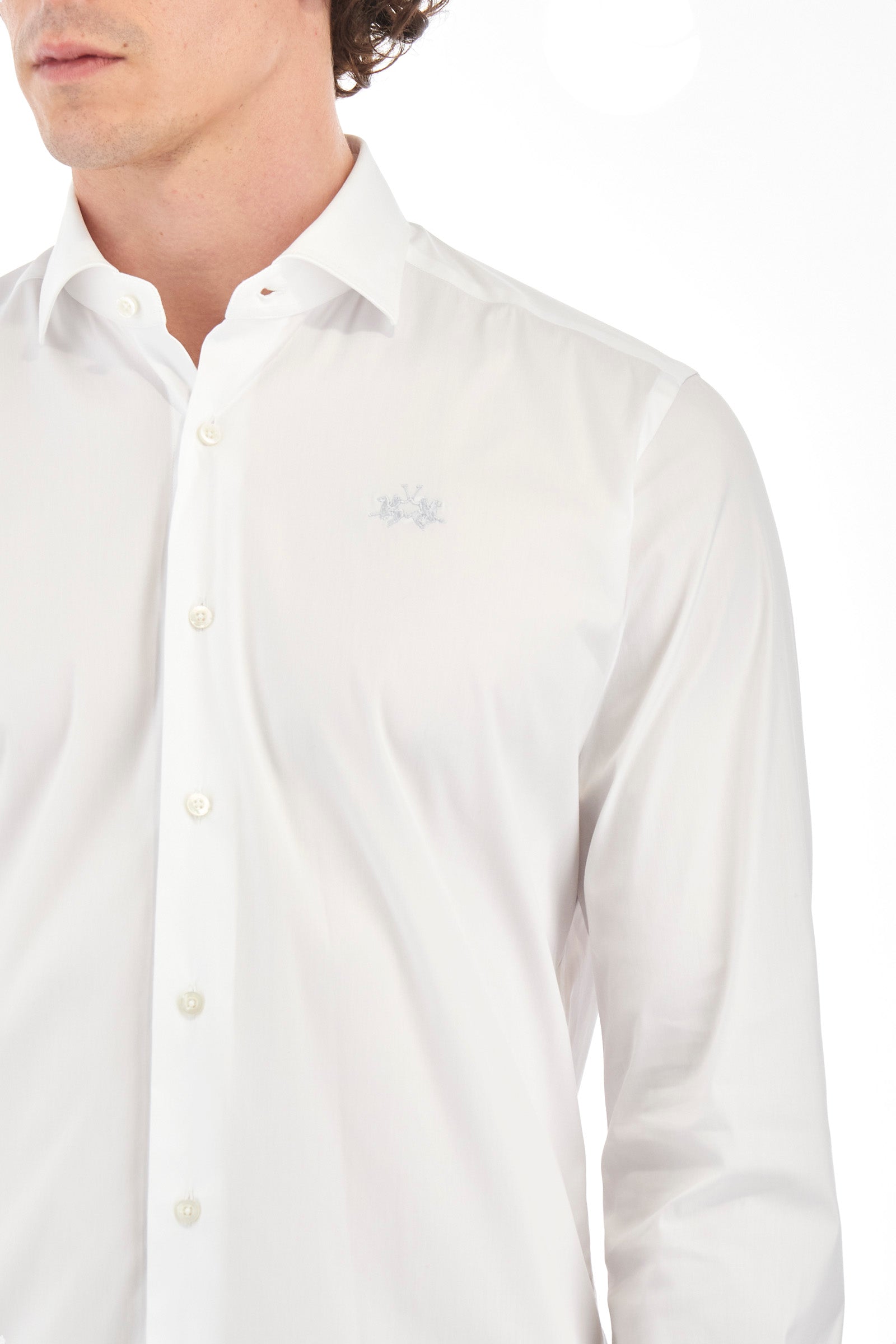 Plain-coloured cotton shirt