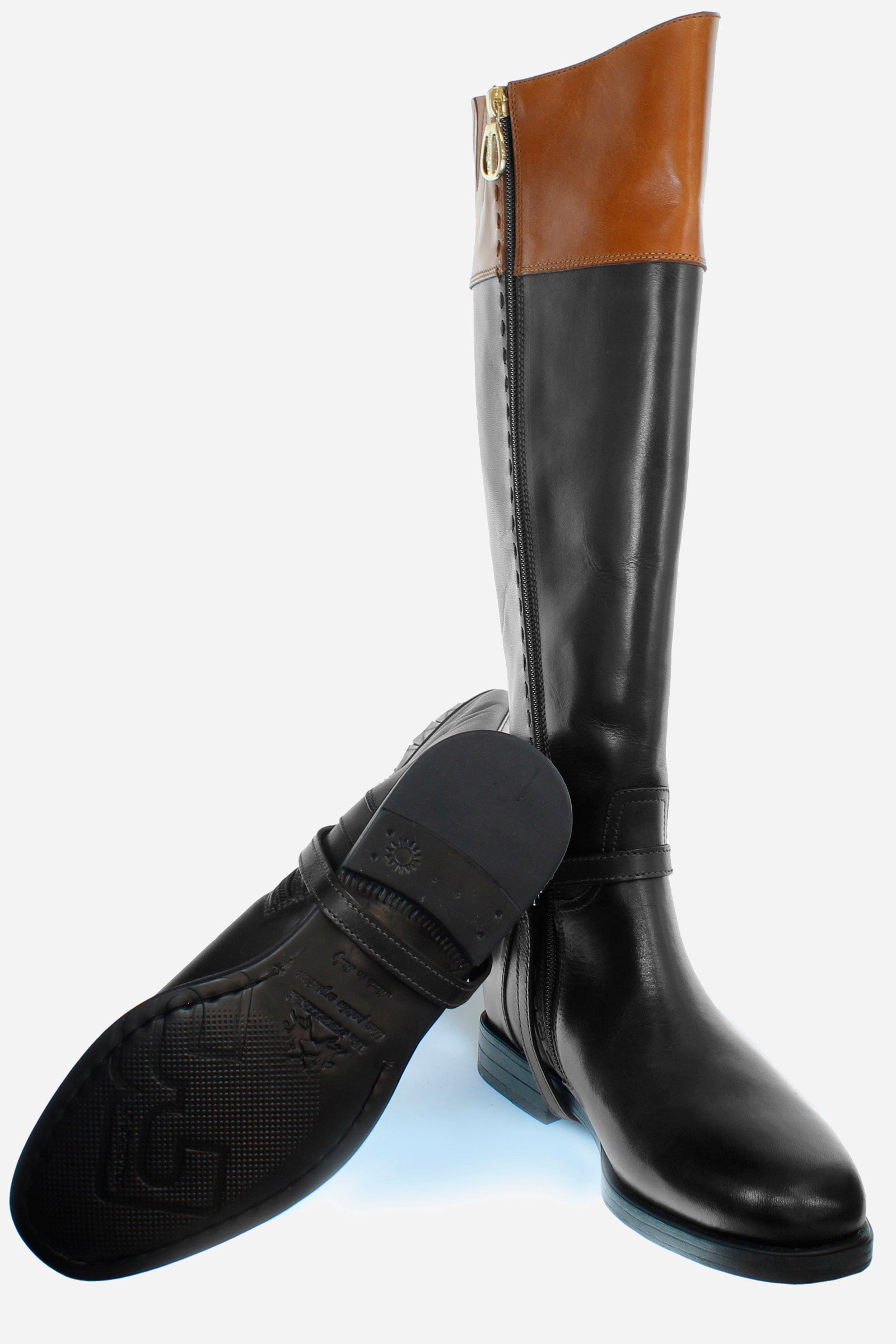 Women's two-tone leather boot