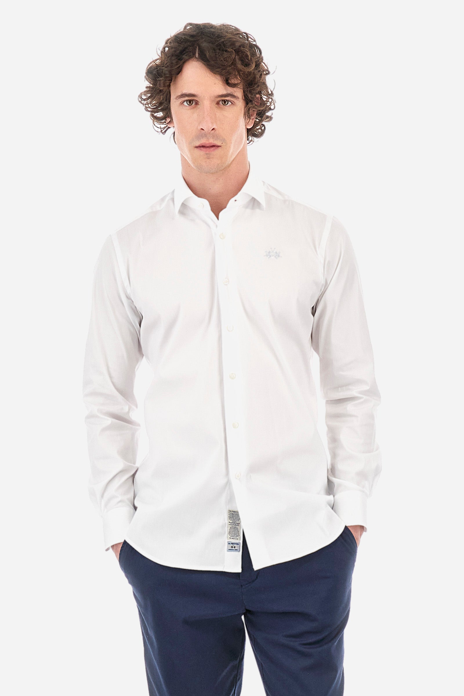 Plain-coloured cotton shirt