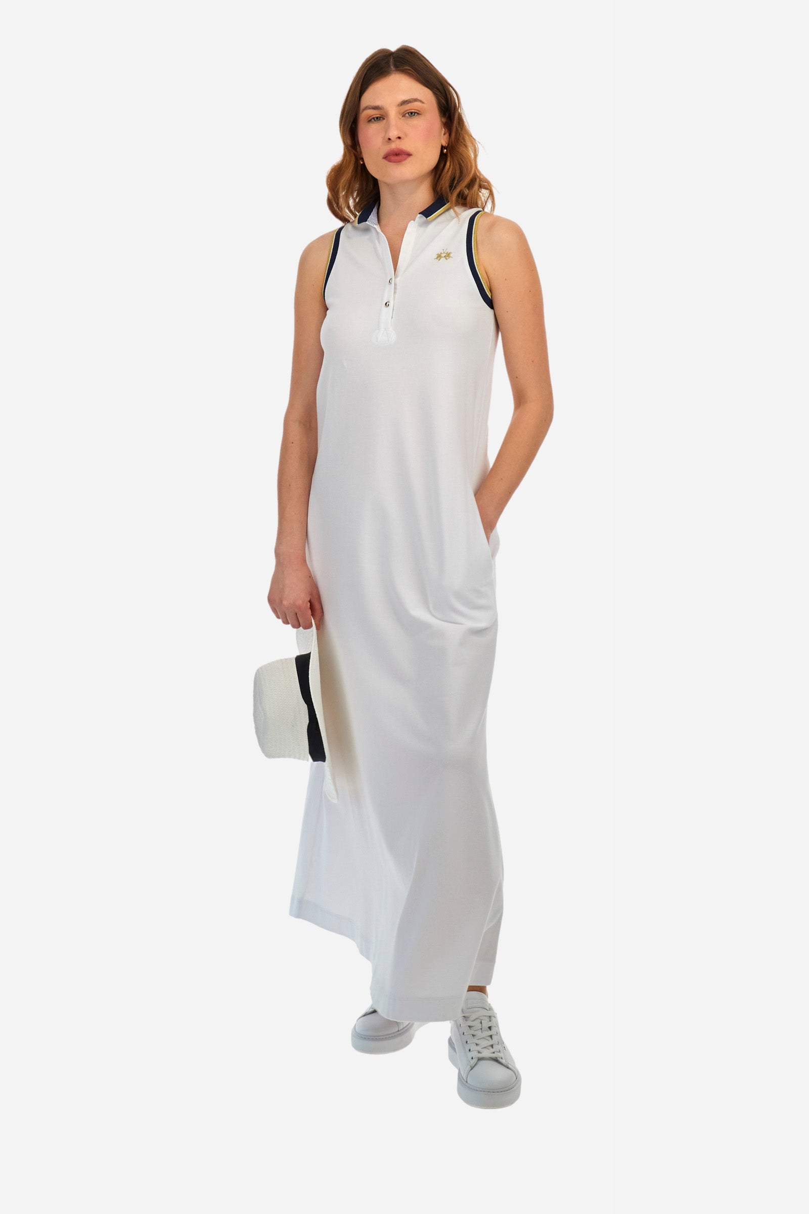 Ärmelloses Kleid aus Stretch-Baumwolle Regular Fit – Yanae