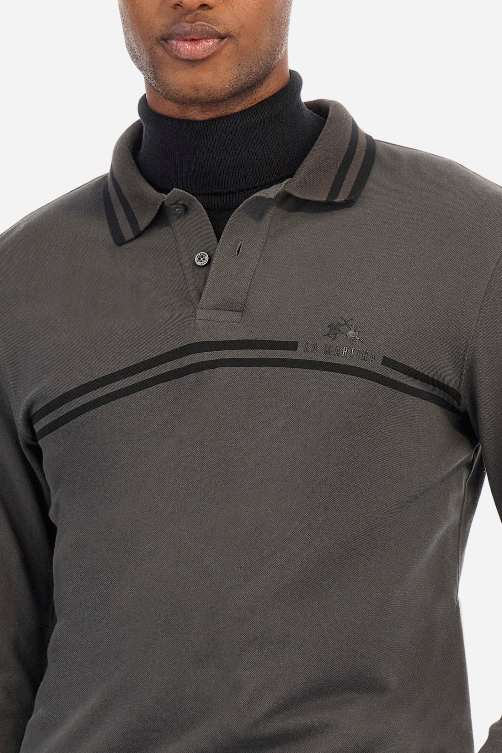 Regular fit polo shirt in stretch cotton - Zacary