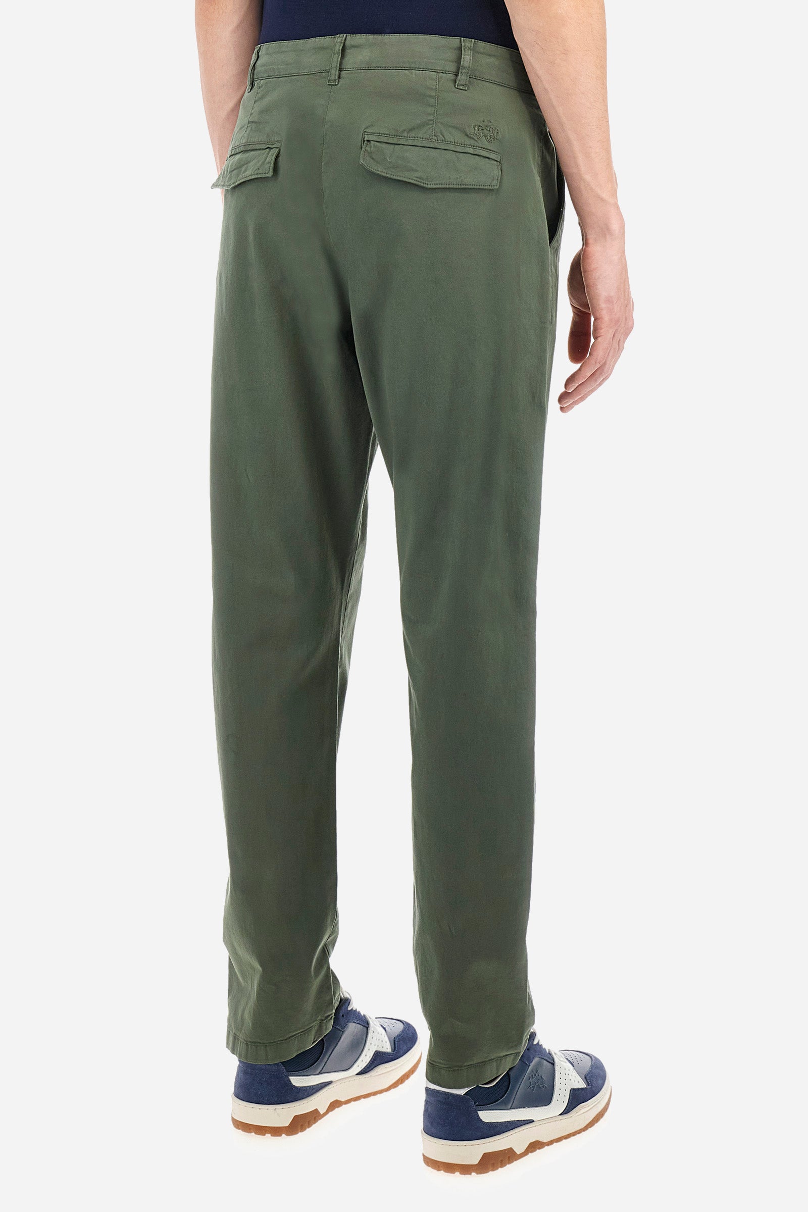 Regular-fit elasticated cotton chino trousers - Siard