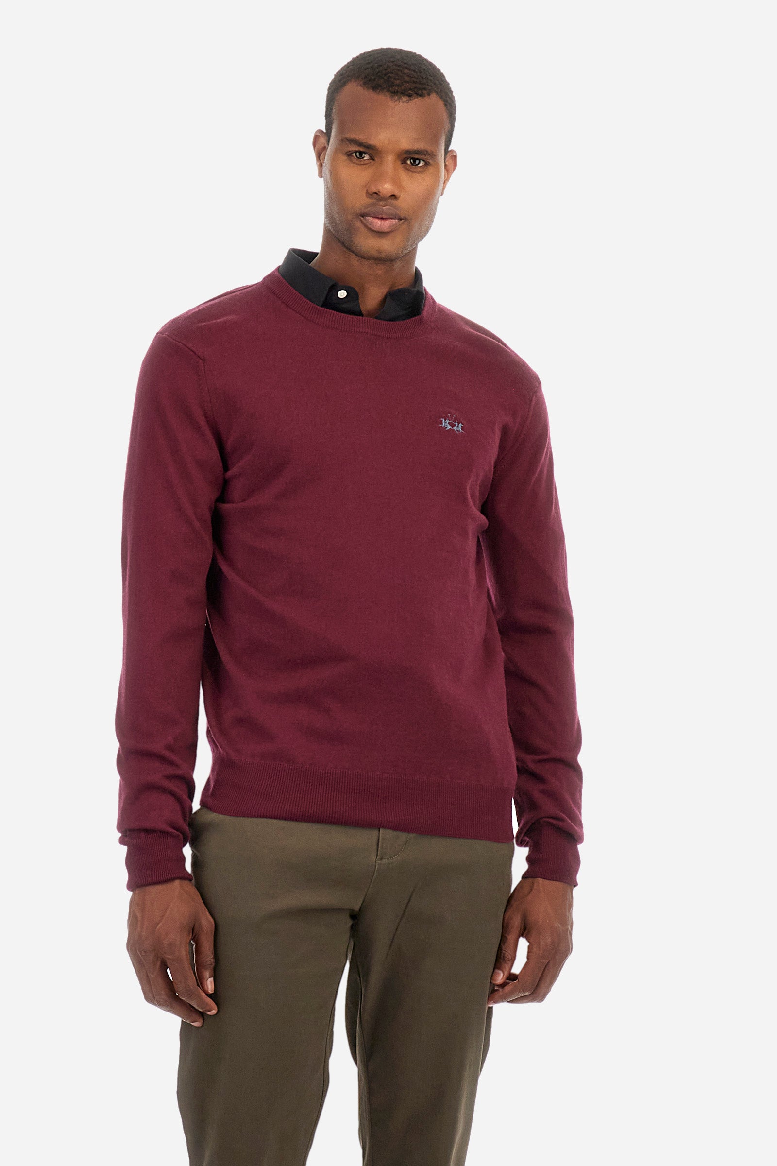 Regular fit pullover in cotton and wool - Zayden