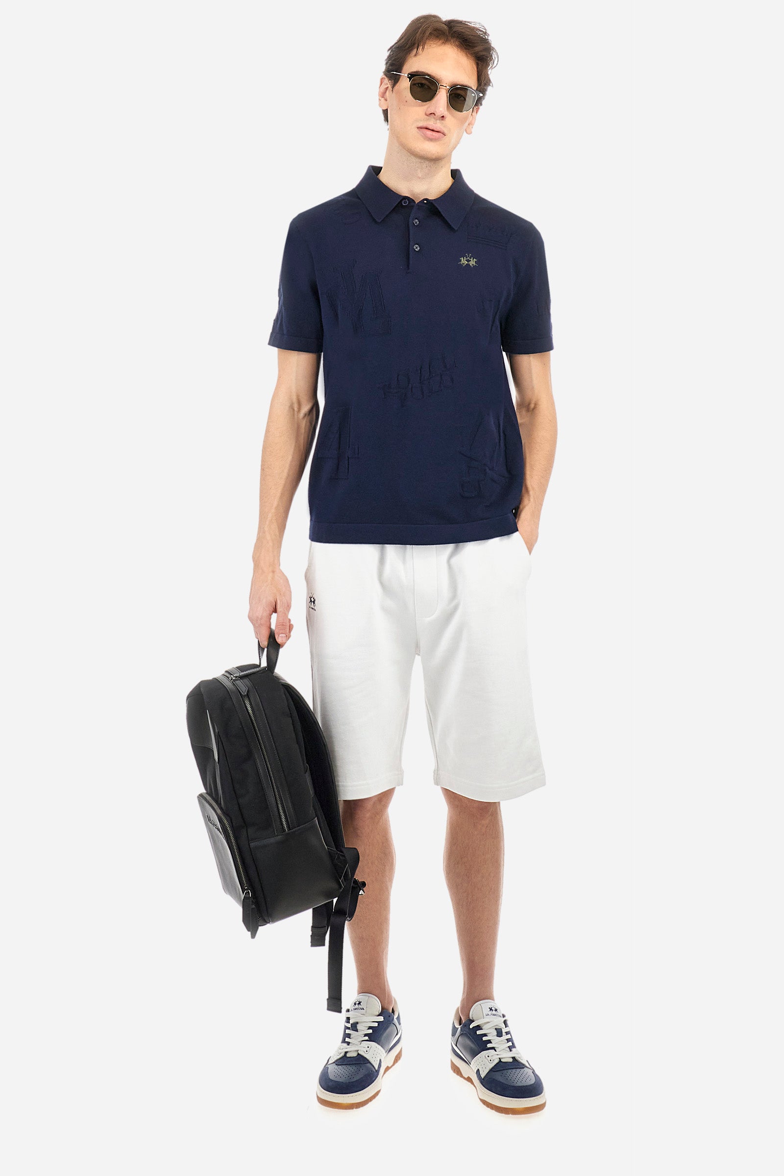 Regular-fit cotton knit polo shirt - Albert