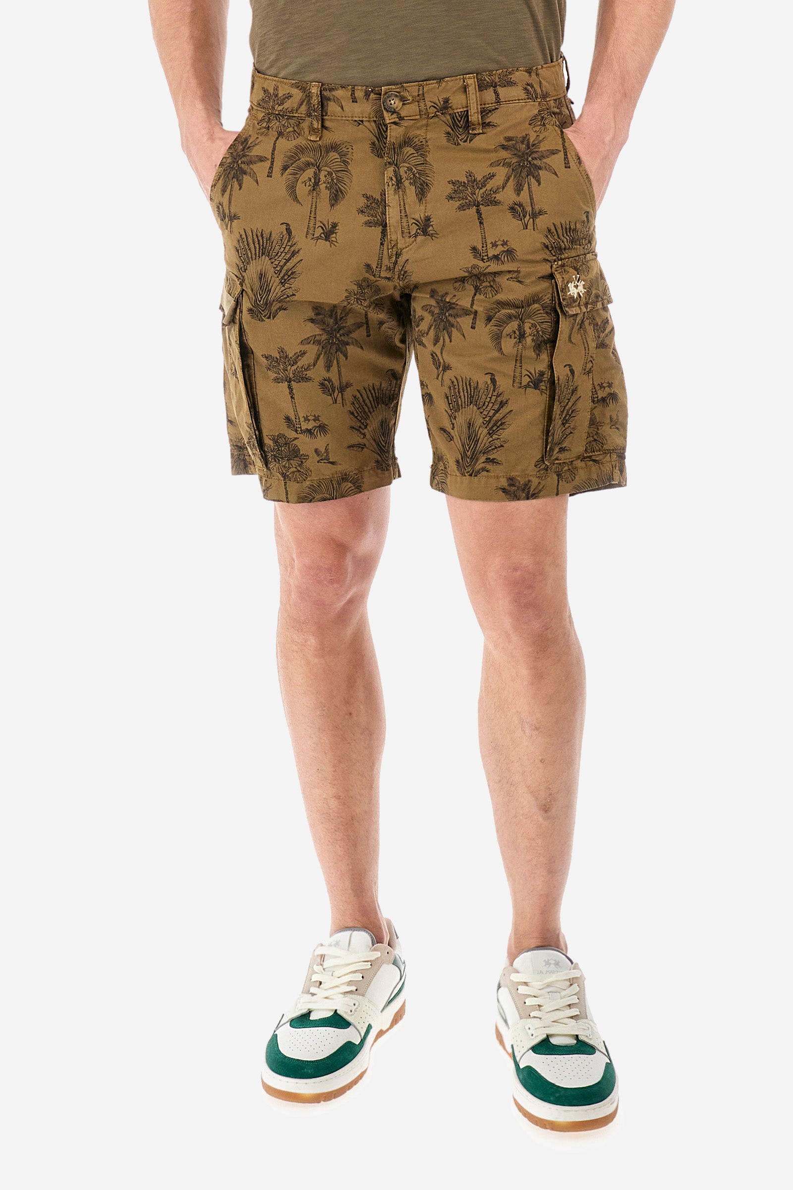 Regular-fit Bermuda cargo shorts in cotton - Yervant