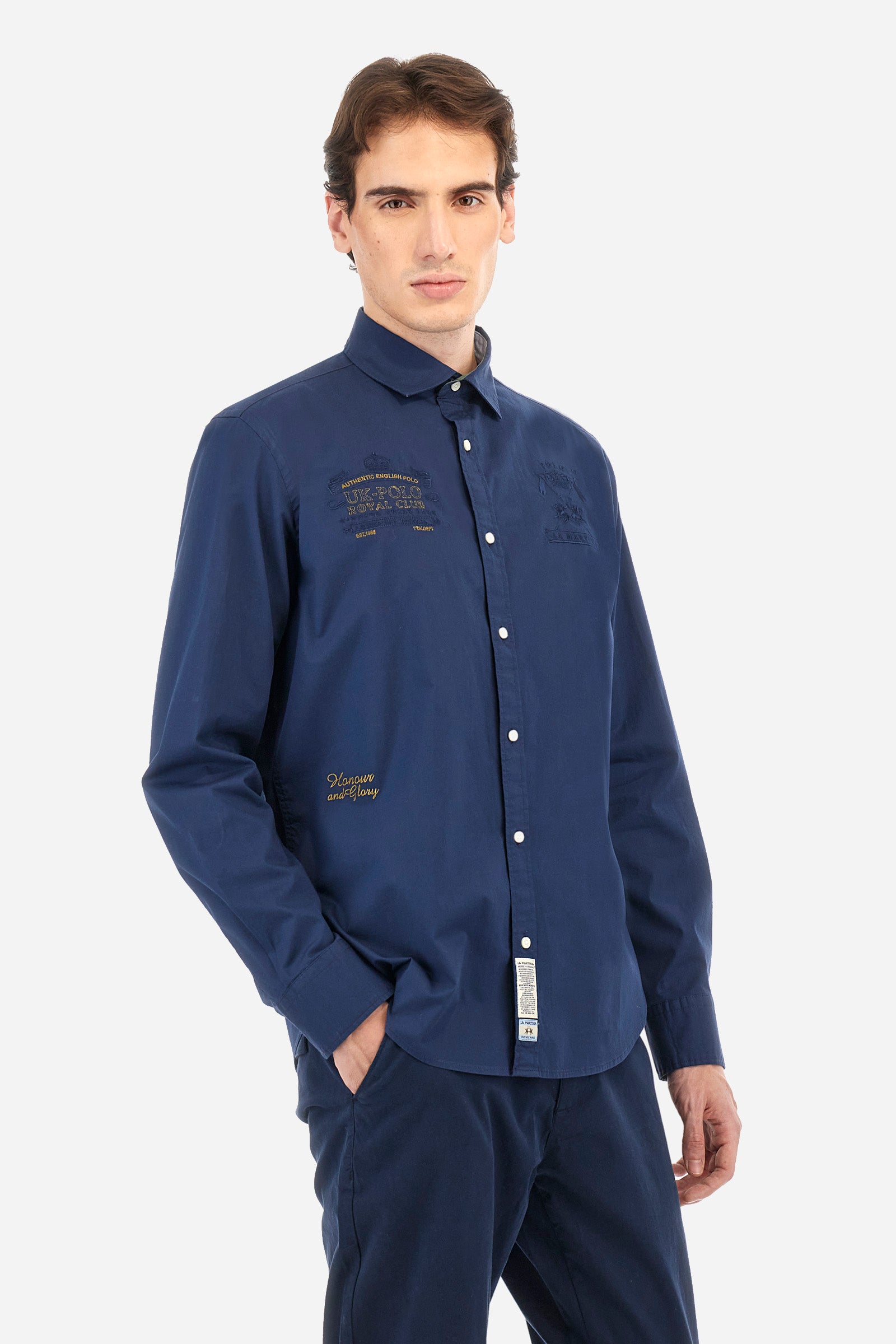 Shirt in poplin cotton with regular fit - Aaron