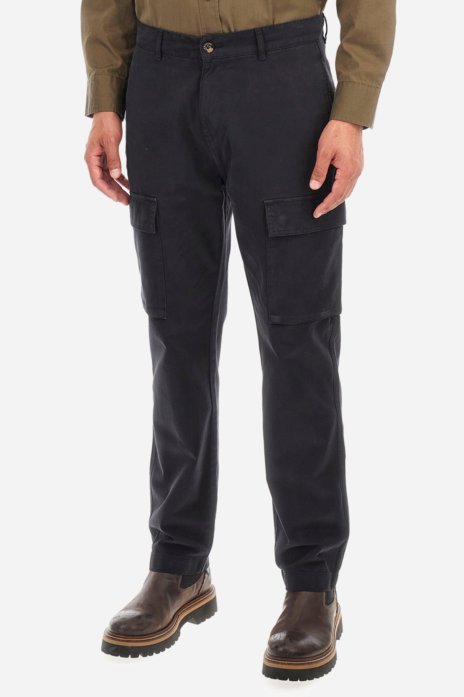 Regular fit cotton cargo trousers - Zetto