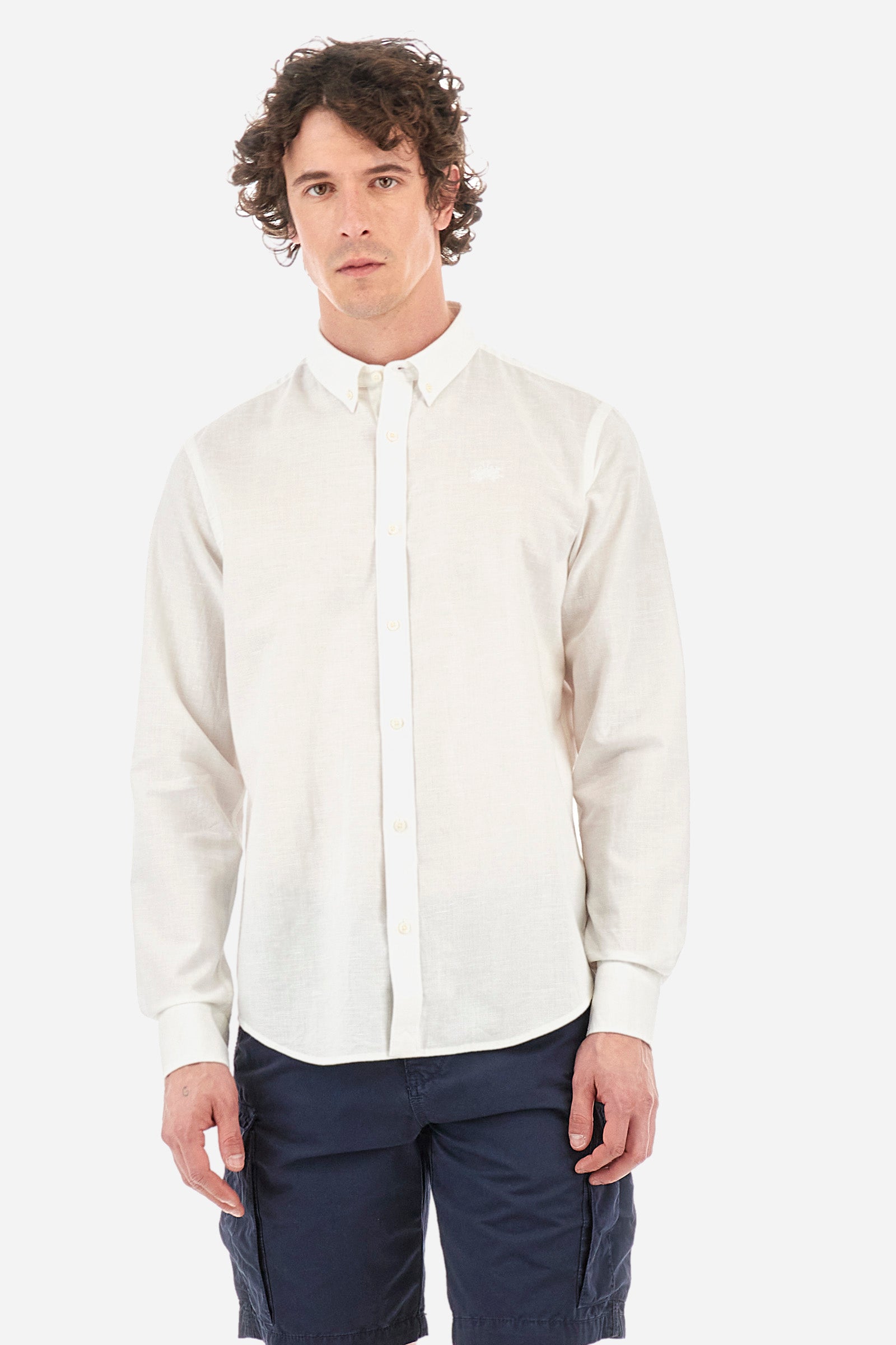 Men's regular-fit shirt in cotton and linen - Alvin