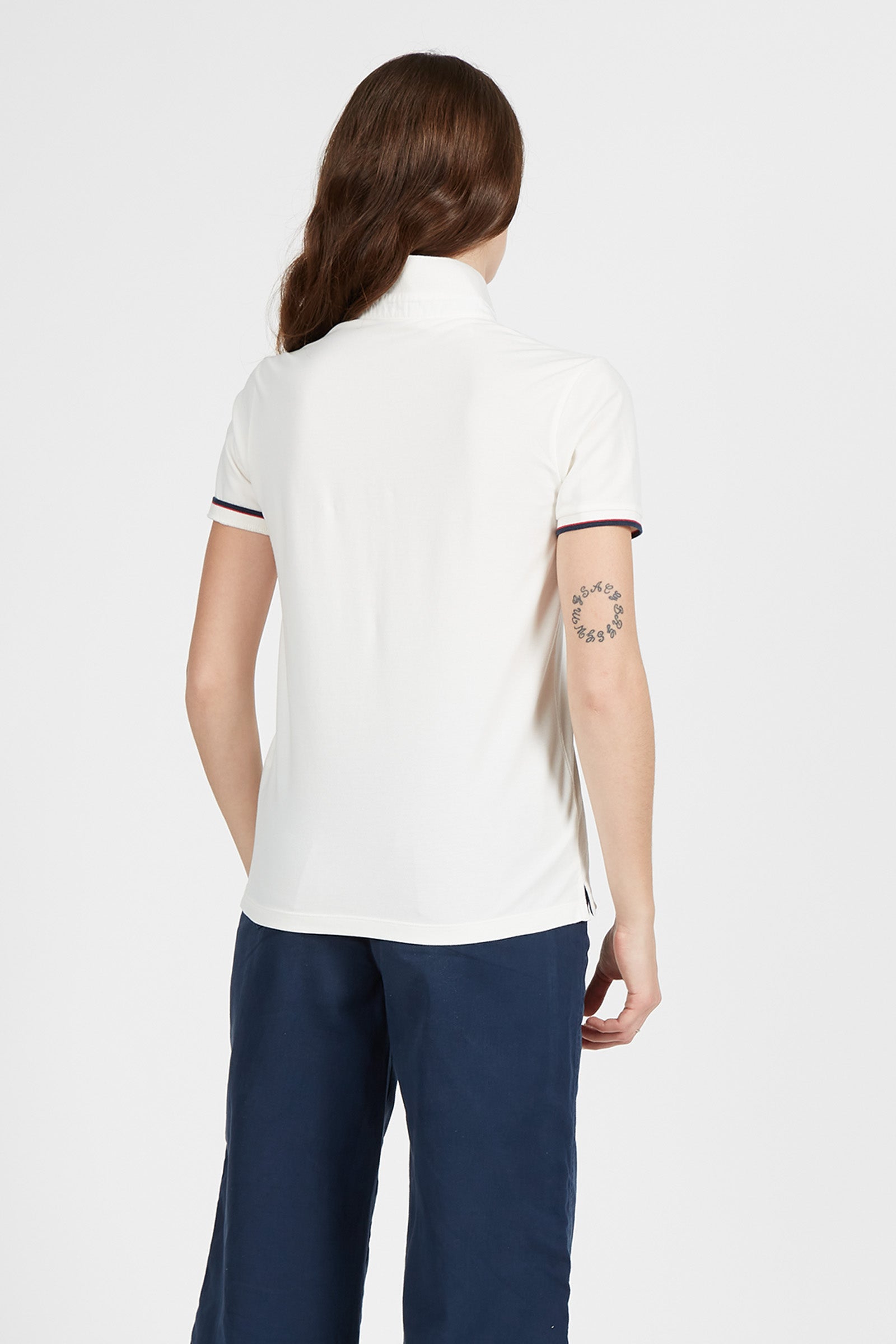 Damen-Poloshirt aus Stretch-Baumwolle mit kurzen Ärmeln