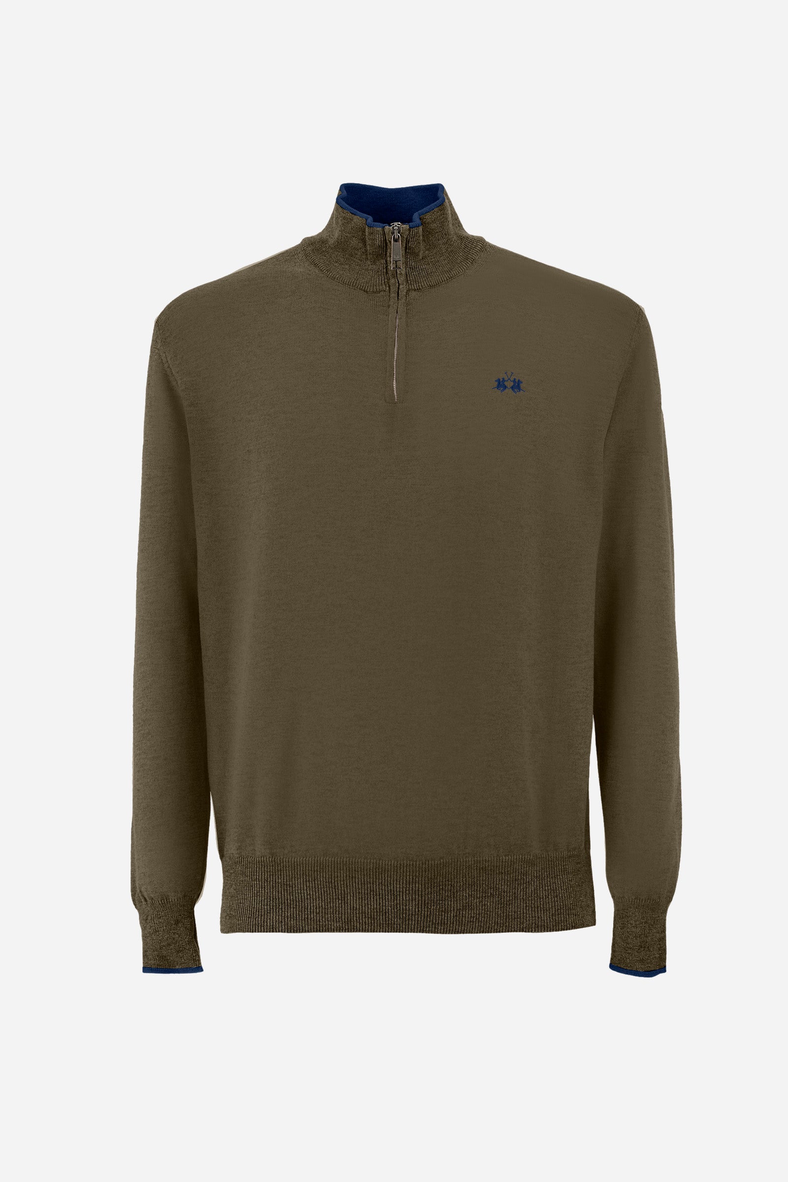 Regular fit pullover in cotton and wool - Zayyir