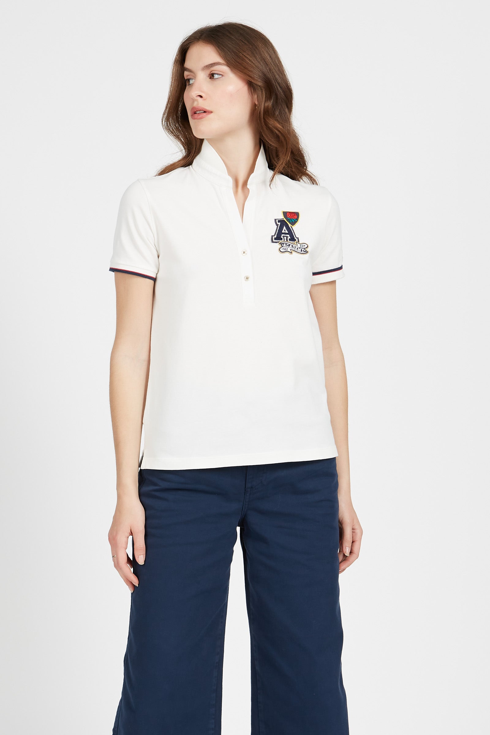 Women’s short-sleeved regular fit stretch cotton polo shirt