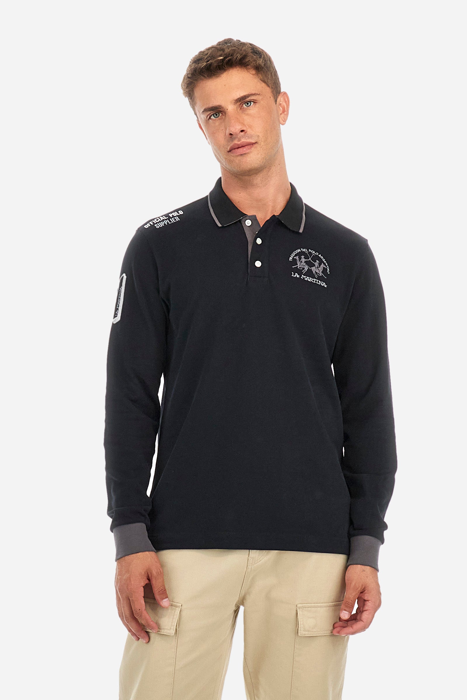 Regular-fit polo shirt in cotton - Stefano