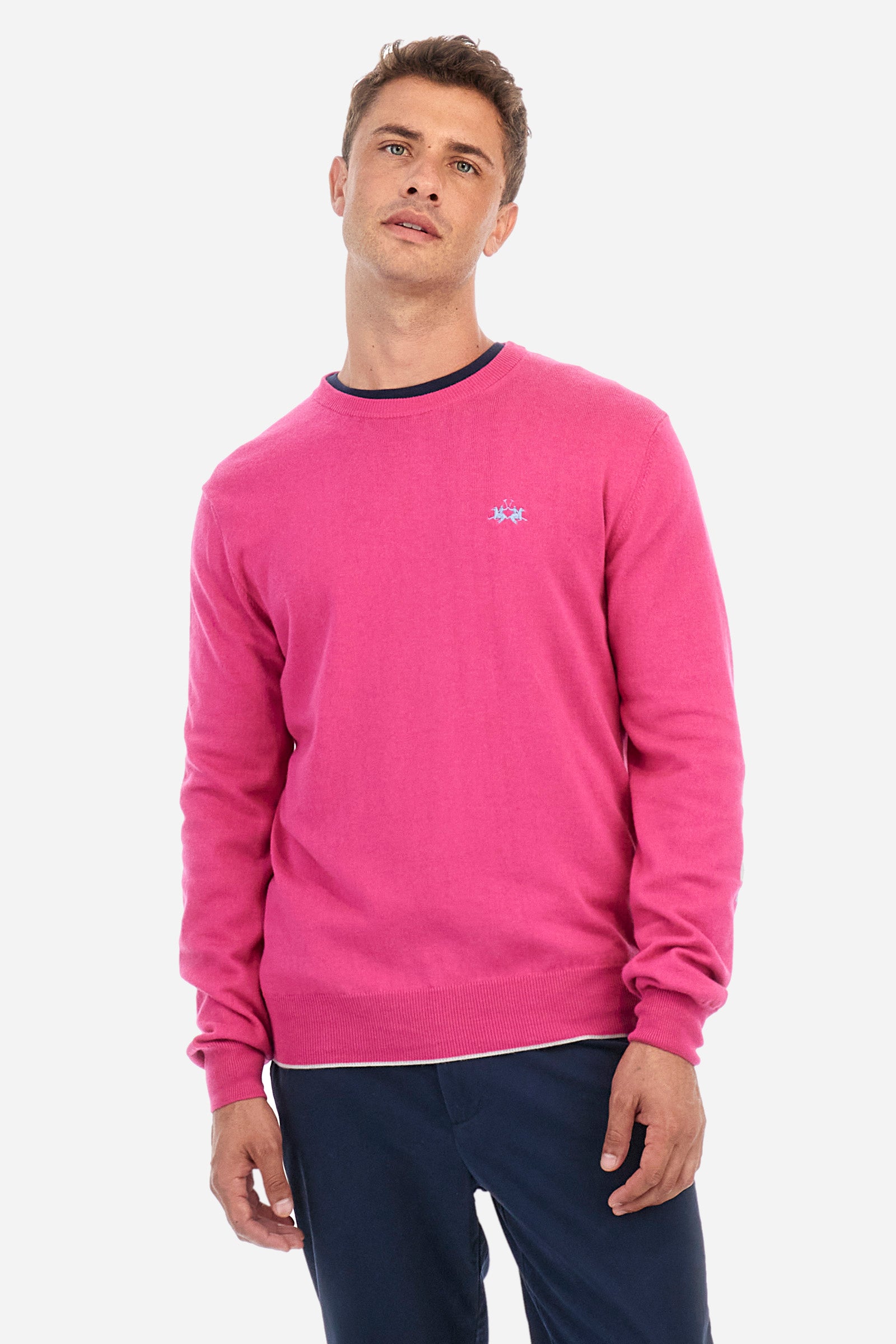 Regular fit pullover in cotton and wool - Zlatko