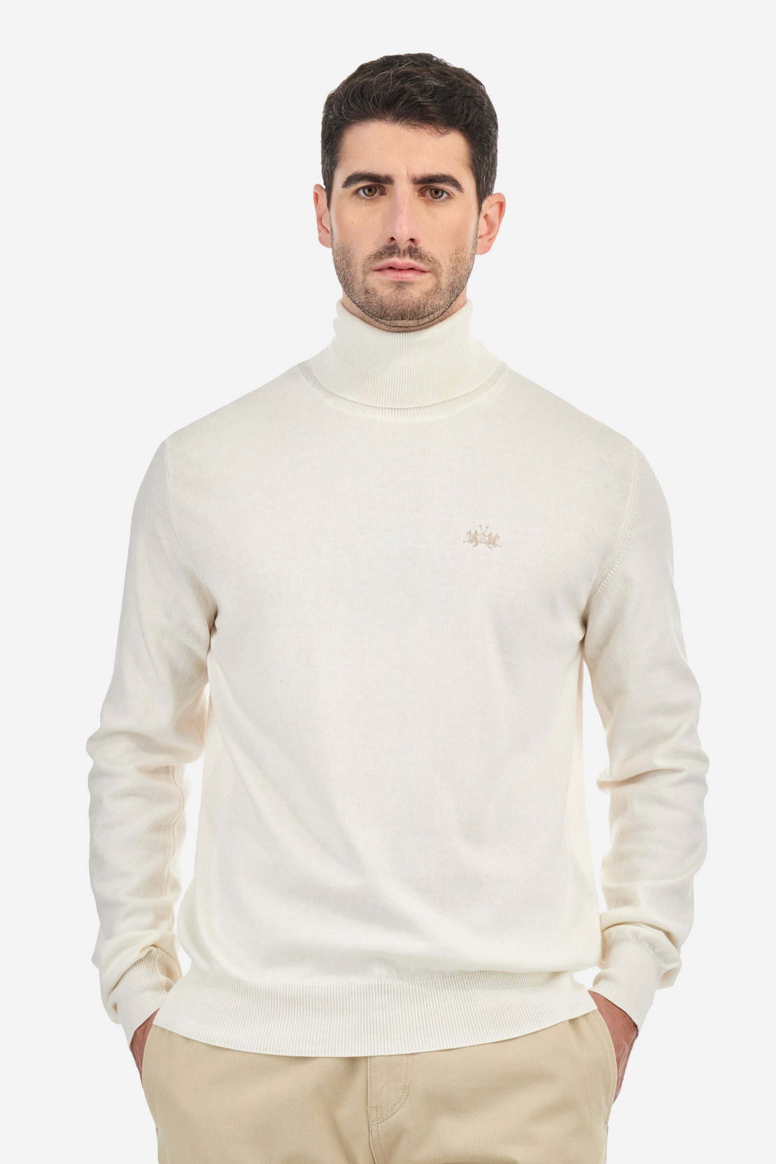 Regular fit pullover in cotton and wool - Zayle