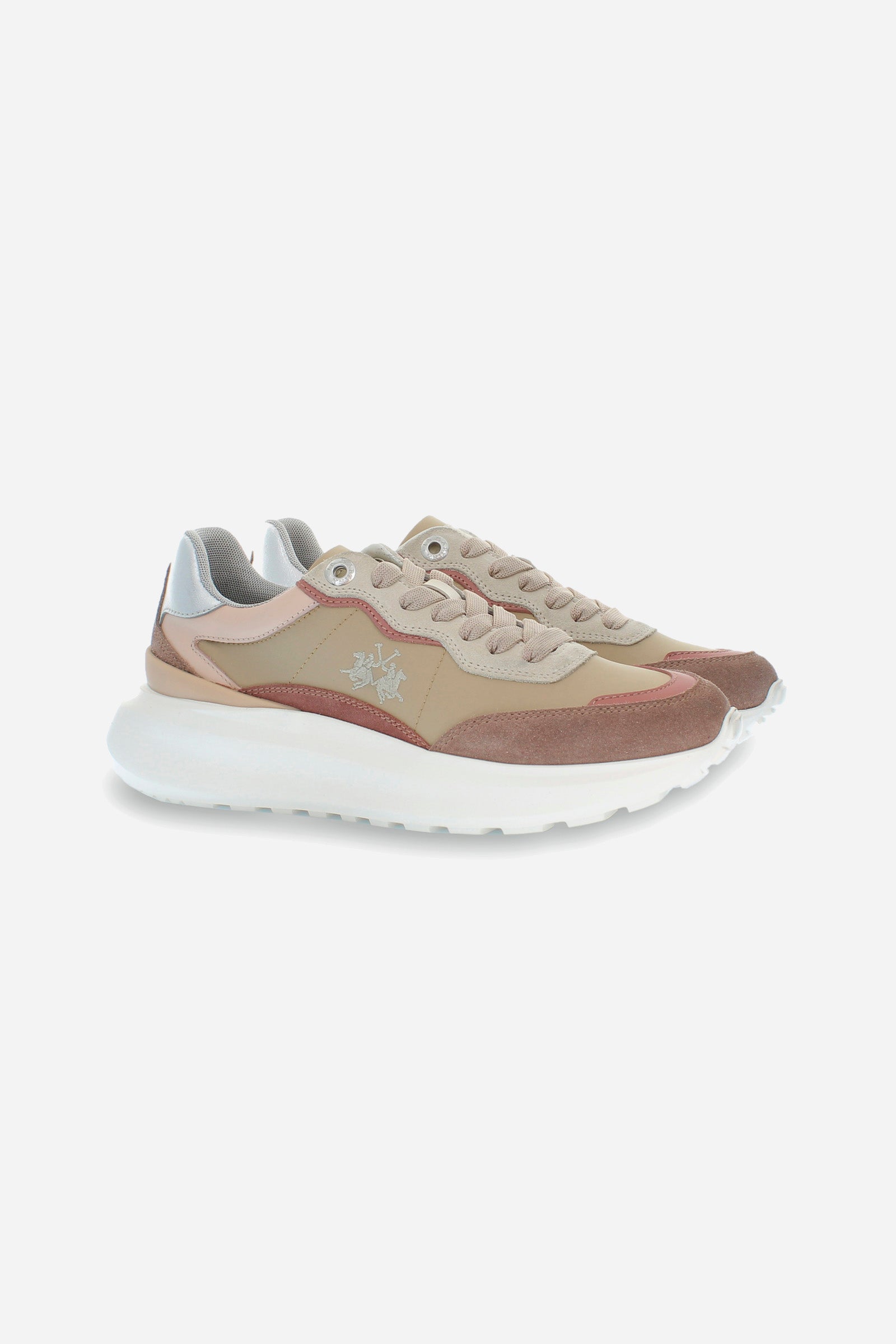 Women's trainer in suede and fabric