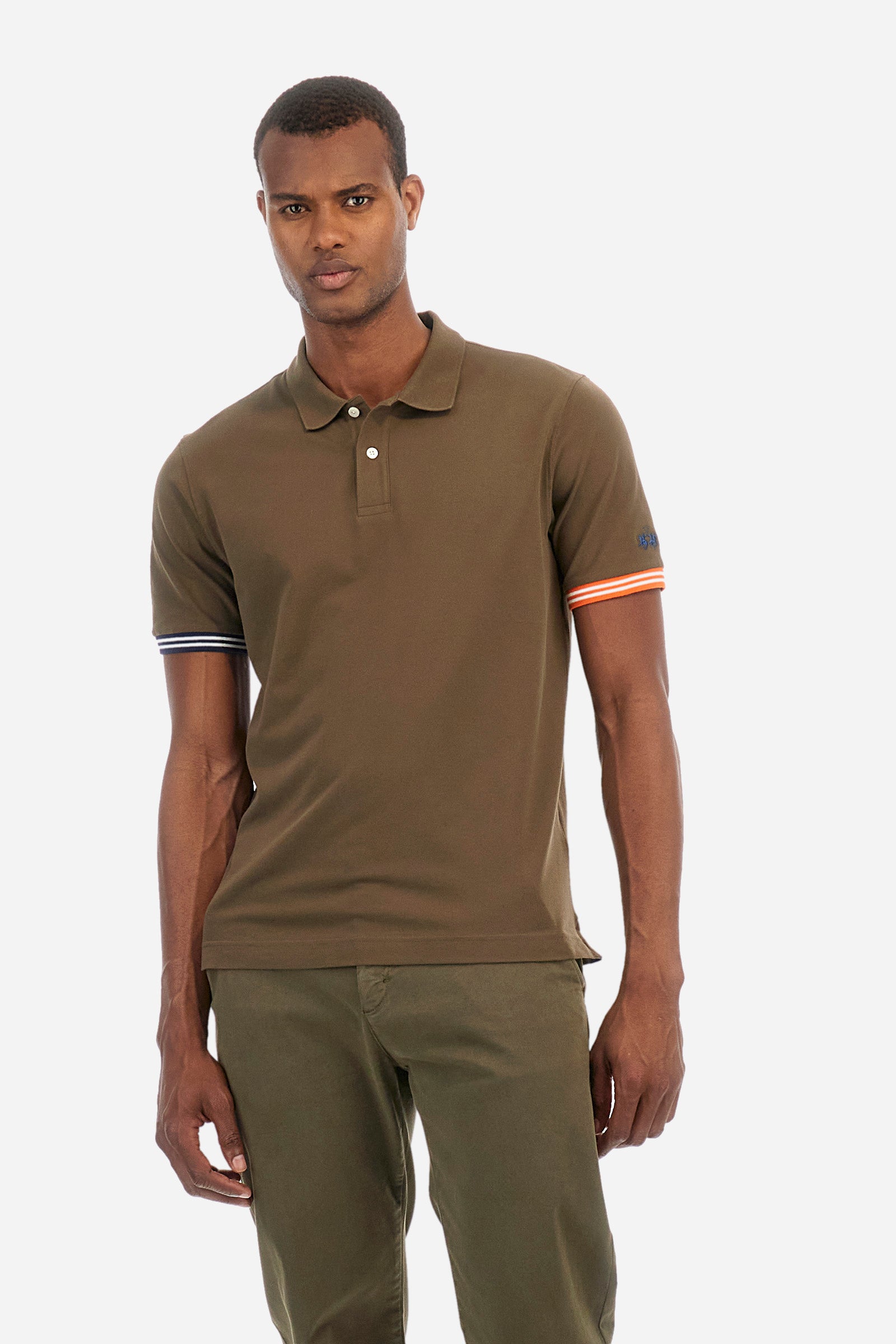 Regular fit polo shirt in stretch cotton - Zaccary