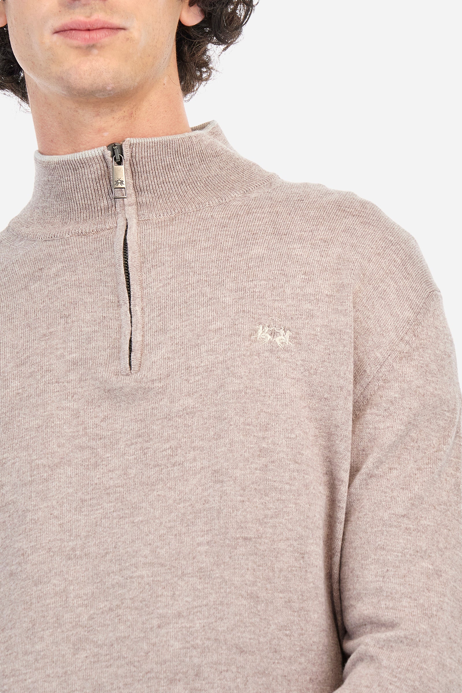 Regular fit pullover in cotton and wool - Zayyir