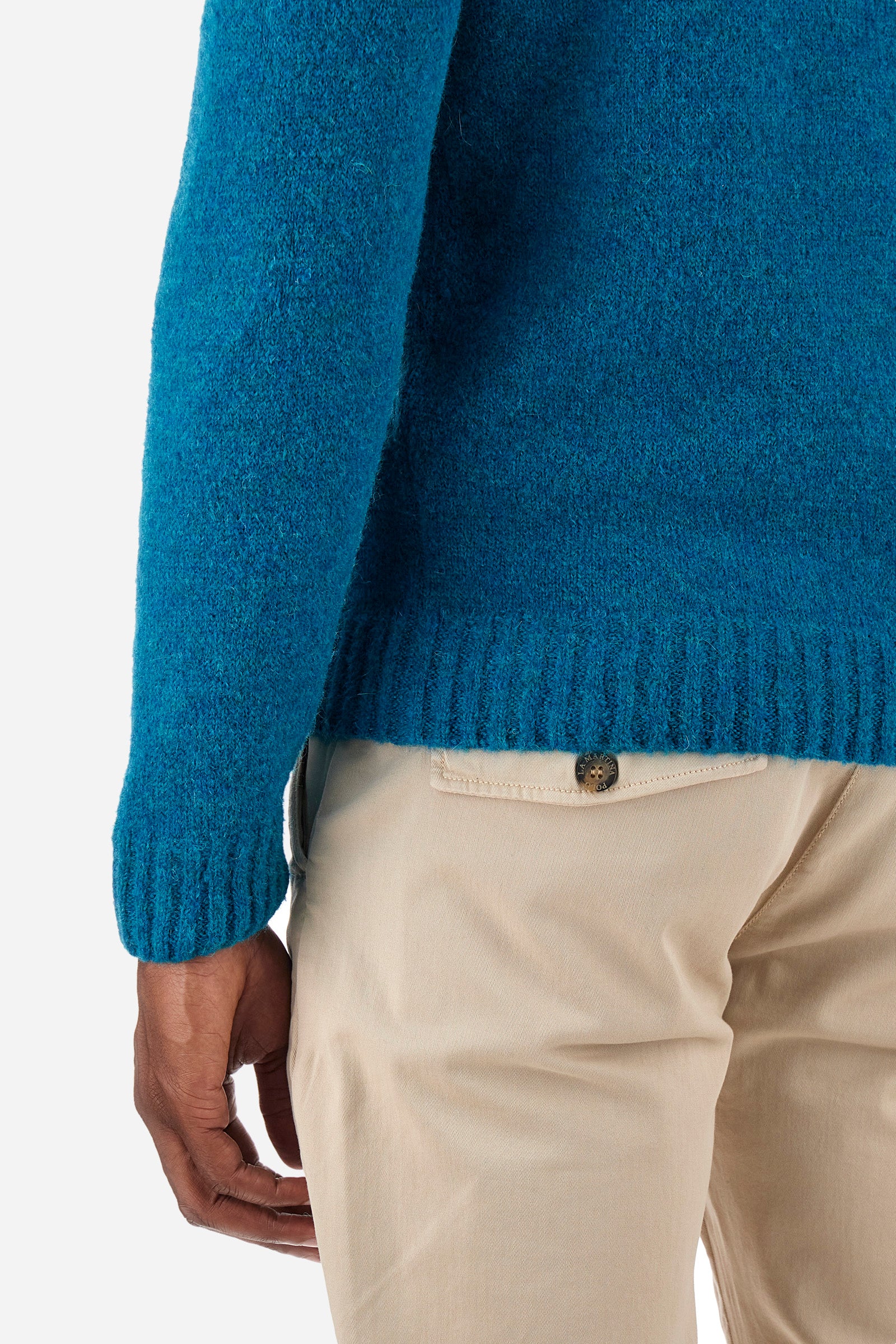 Men’s Blue Ribbon Long Sleeve Sweater in Regular Fit Alpaca Blend