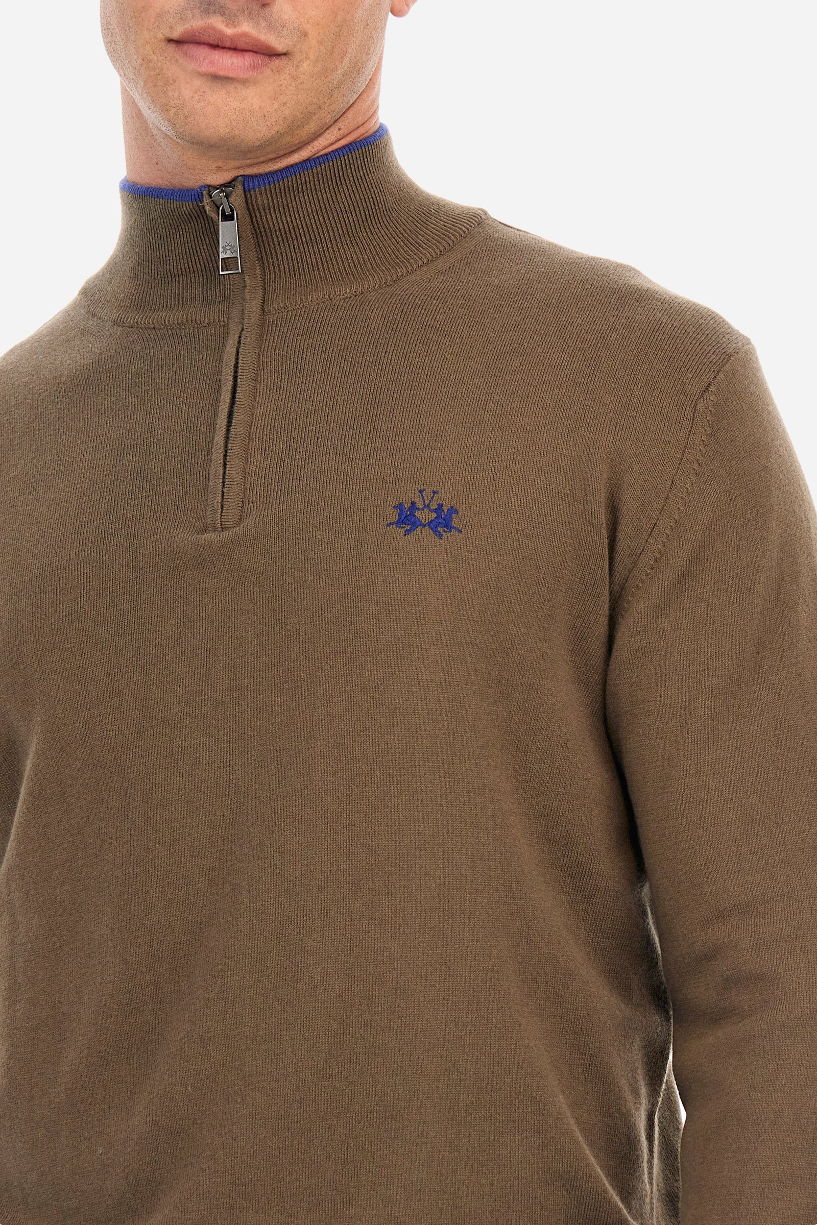 Regular fit pullover in cotton and wool - Zayyir