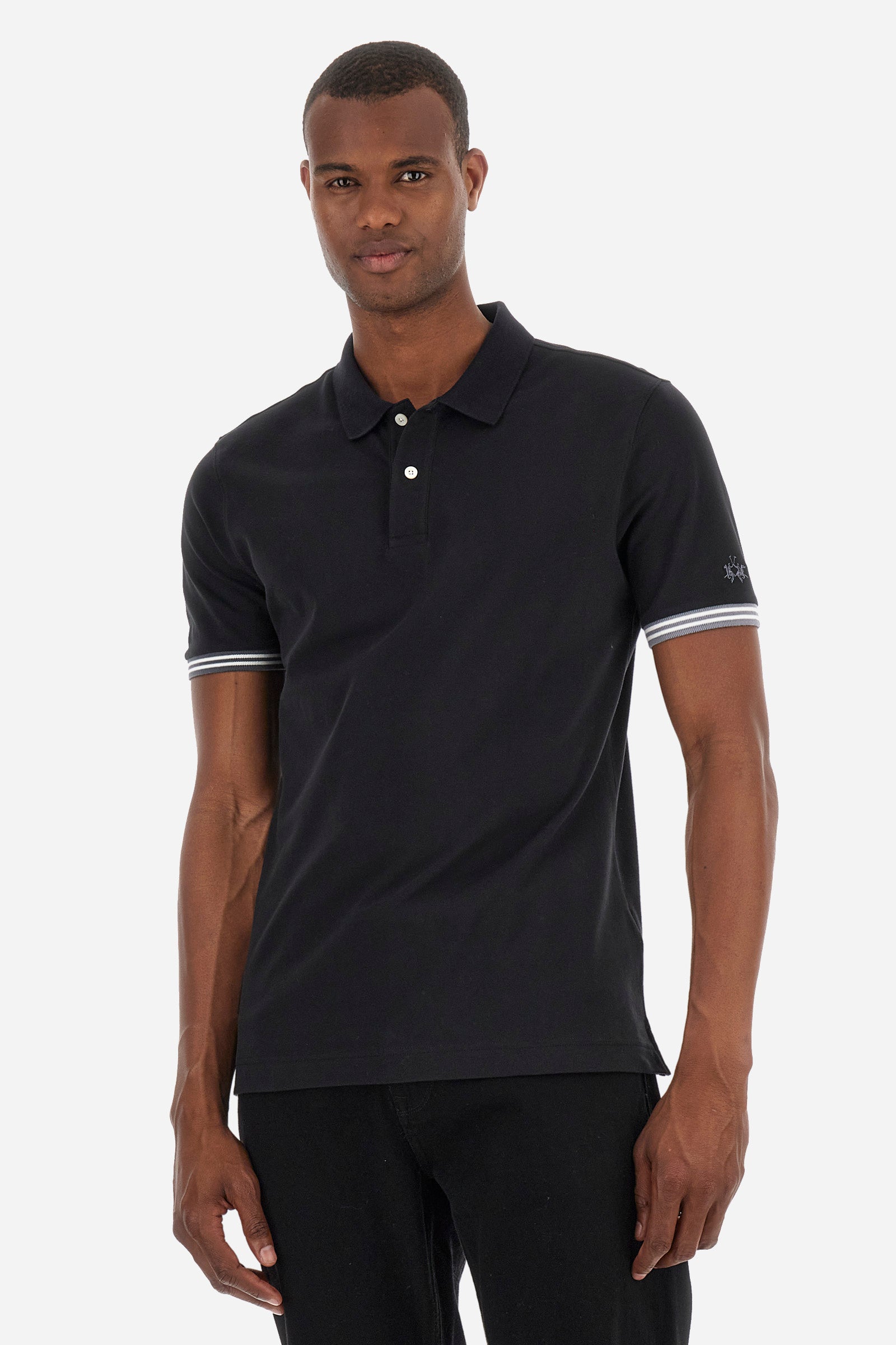 Regular fit polo shirt in stretch cotton - Zaccary