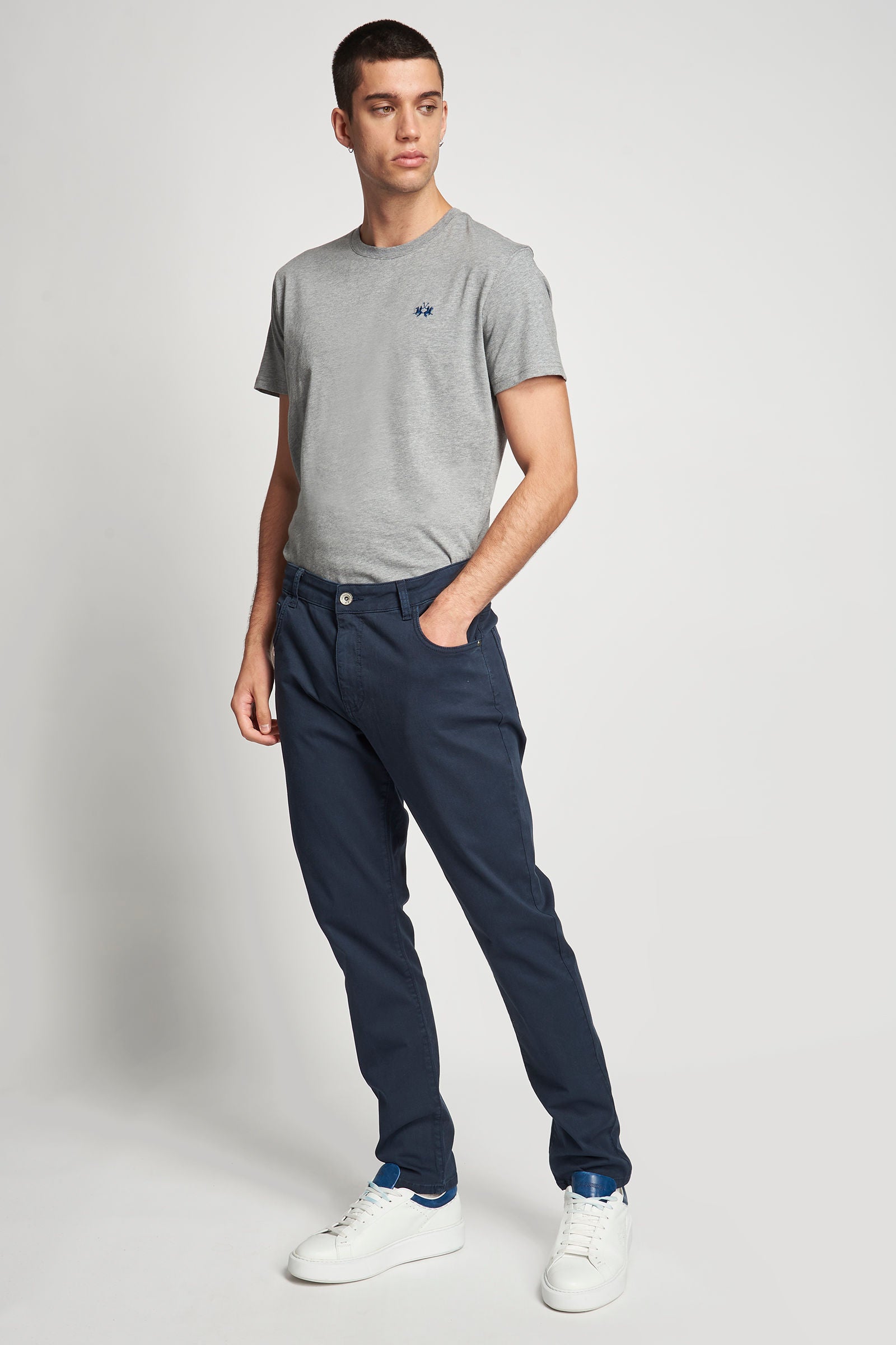 5-pocket stretch cotton trousers