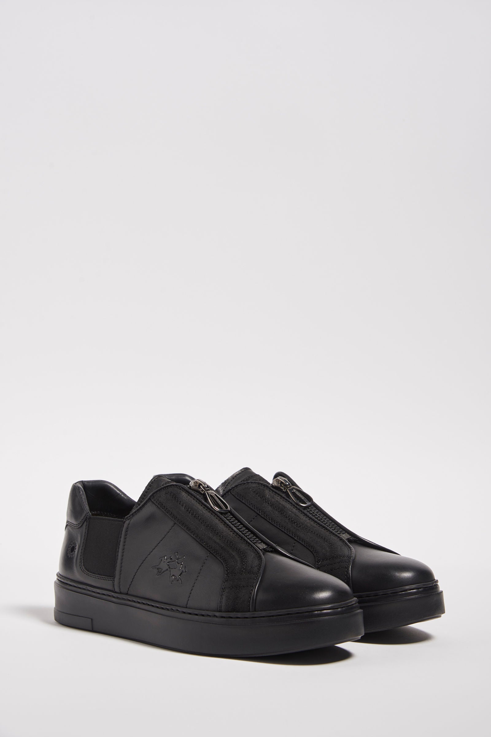 Leather shoes featuring a black crepe sole