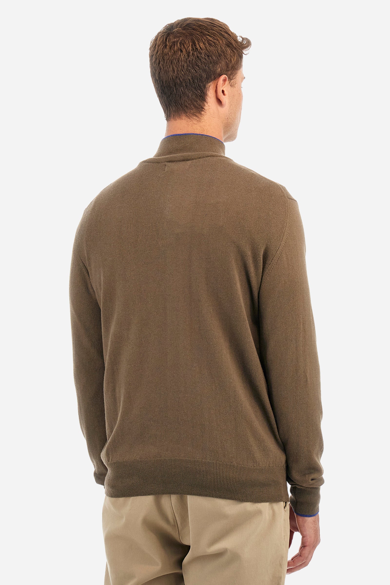 Regular fit pullover in cotton and wool - Zayyir