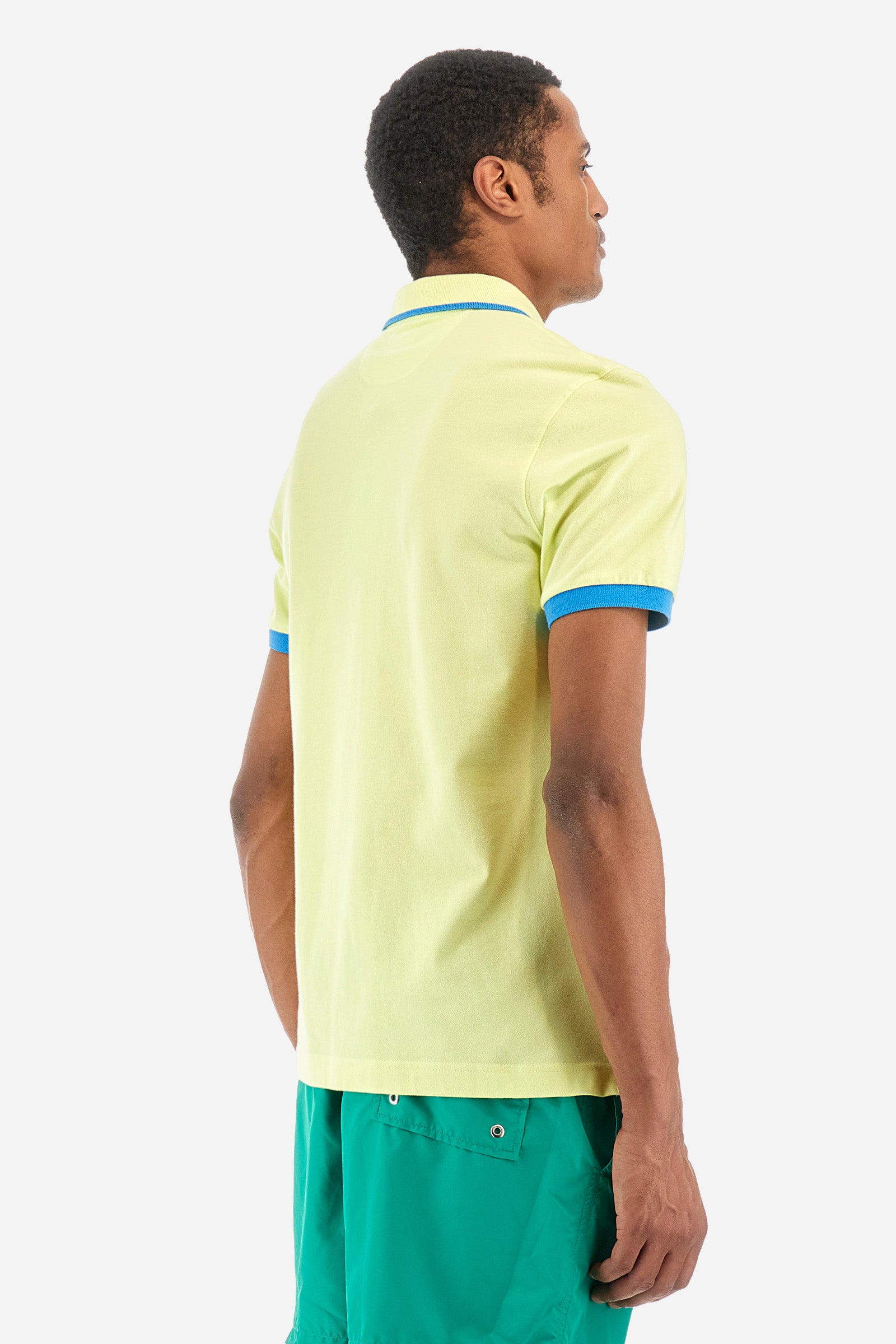 Regular-fit polo shirt in elasticated cotton - Yushua