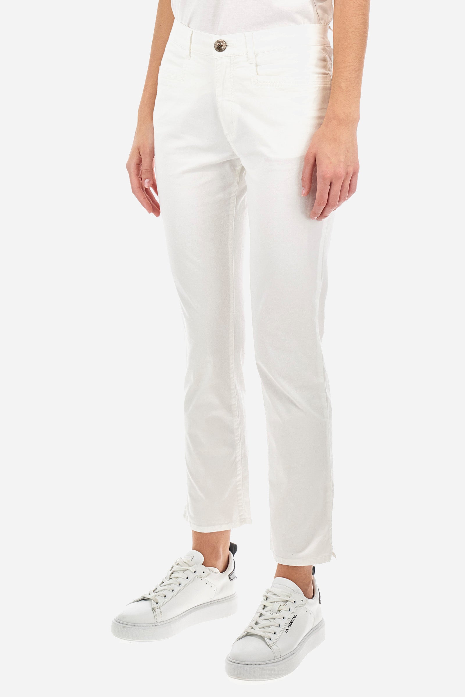 Pantalon évasé coupe classique en sergé de coton - Antonietta