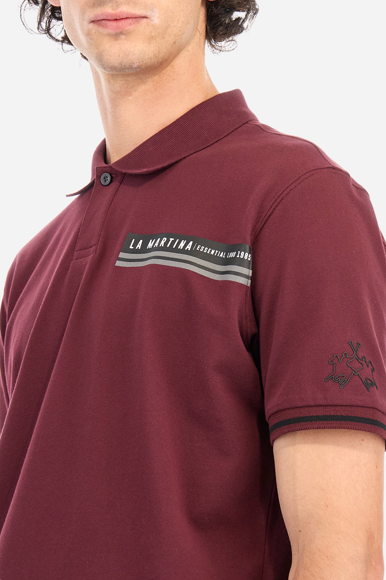 Regular fit polo shirt in stretch cotton - Zaccariah