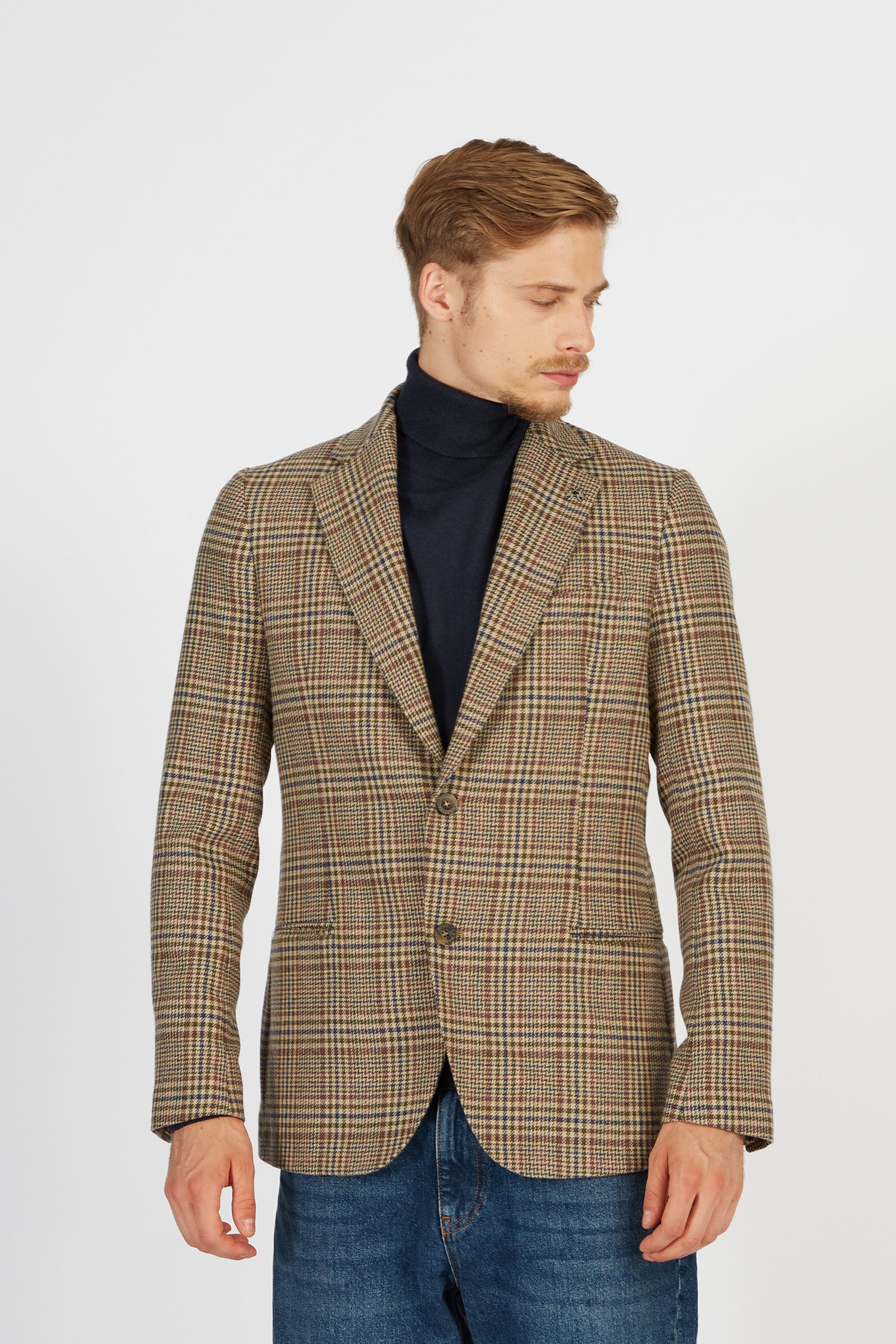 Single-breasted wool blend Blue Ribbon jacket with two regular fit buttons