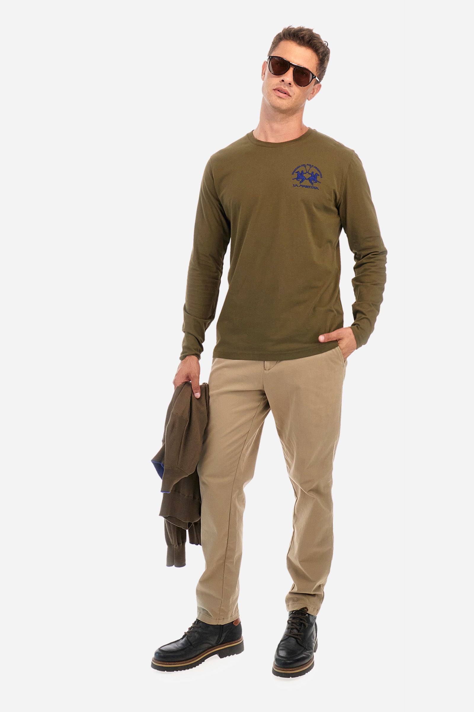 Regular-fit long-sleeved T-shirt in cotton - Zephan