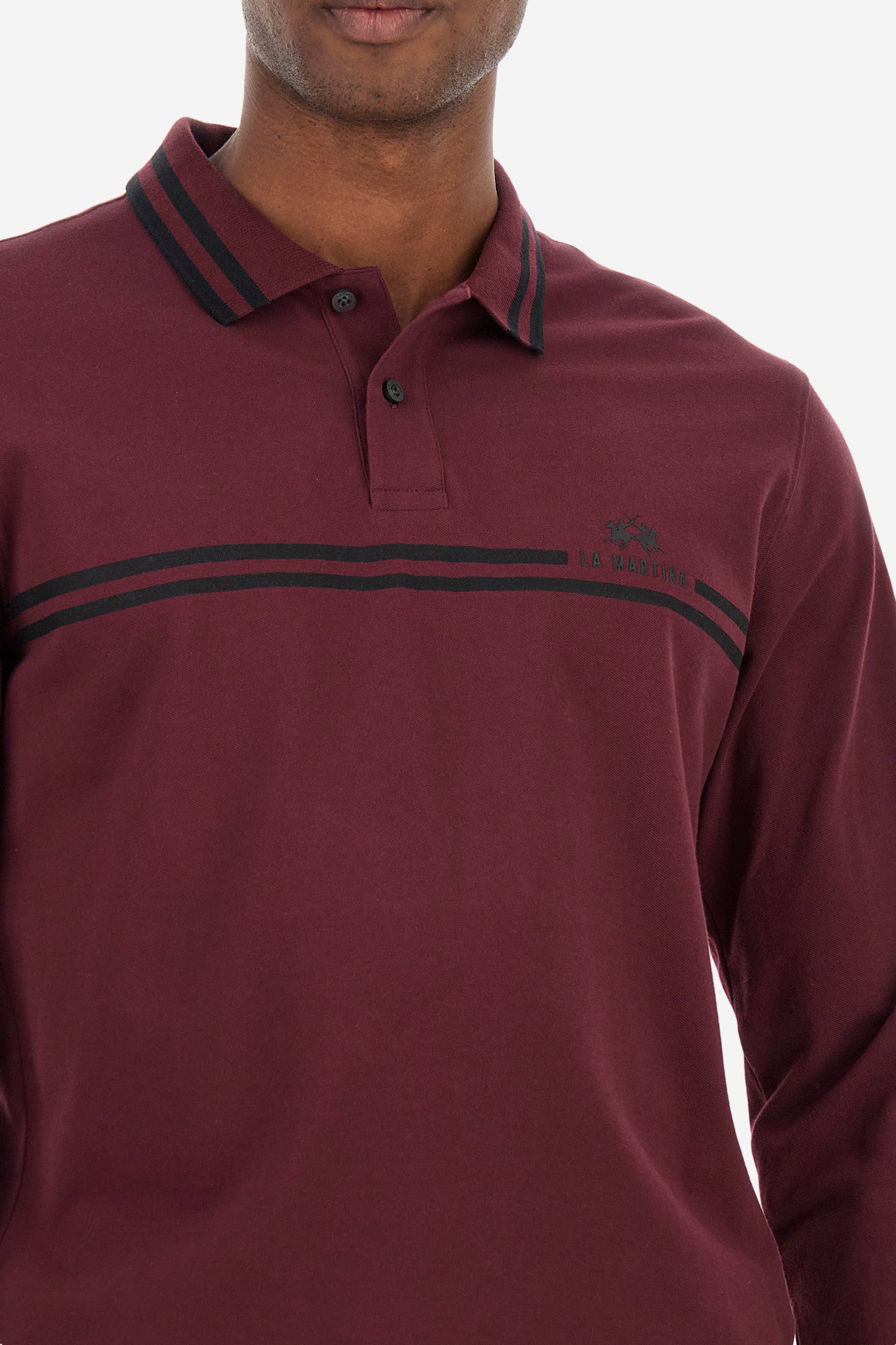 Regular fit polo shirt in stretch cotton - Zacary