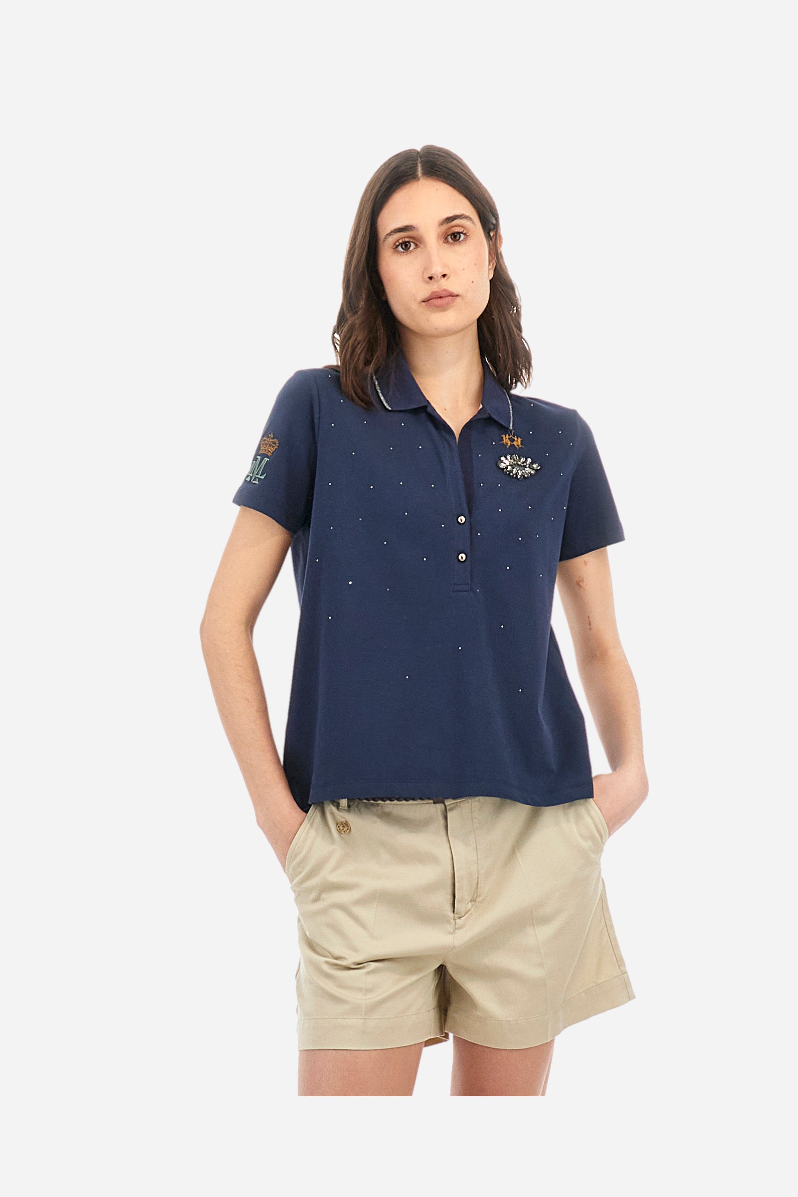 Poloshirt aus Strech-Piqué-Baumwolle mit normaler Passform – Arcadia