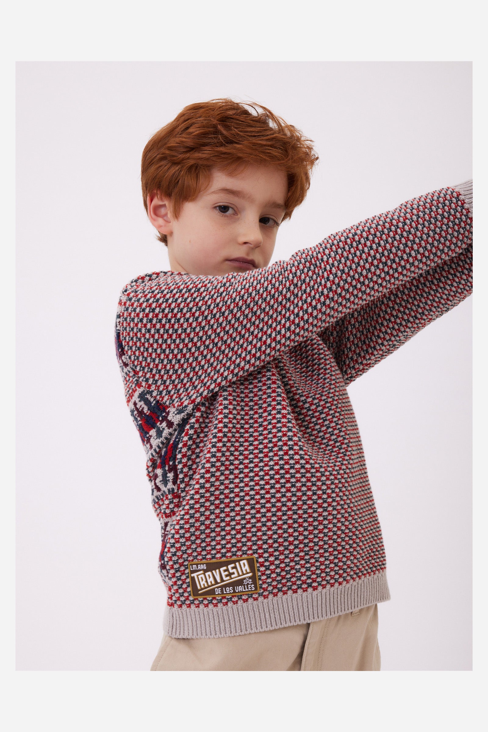 Boys' geometric patterned sweater